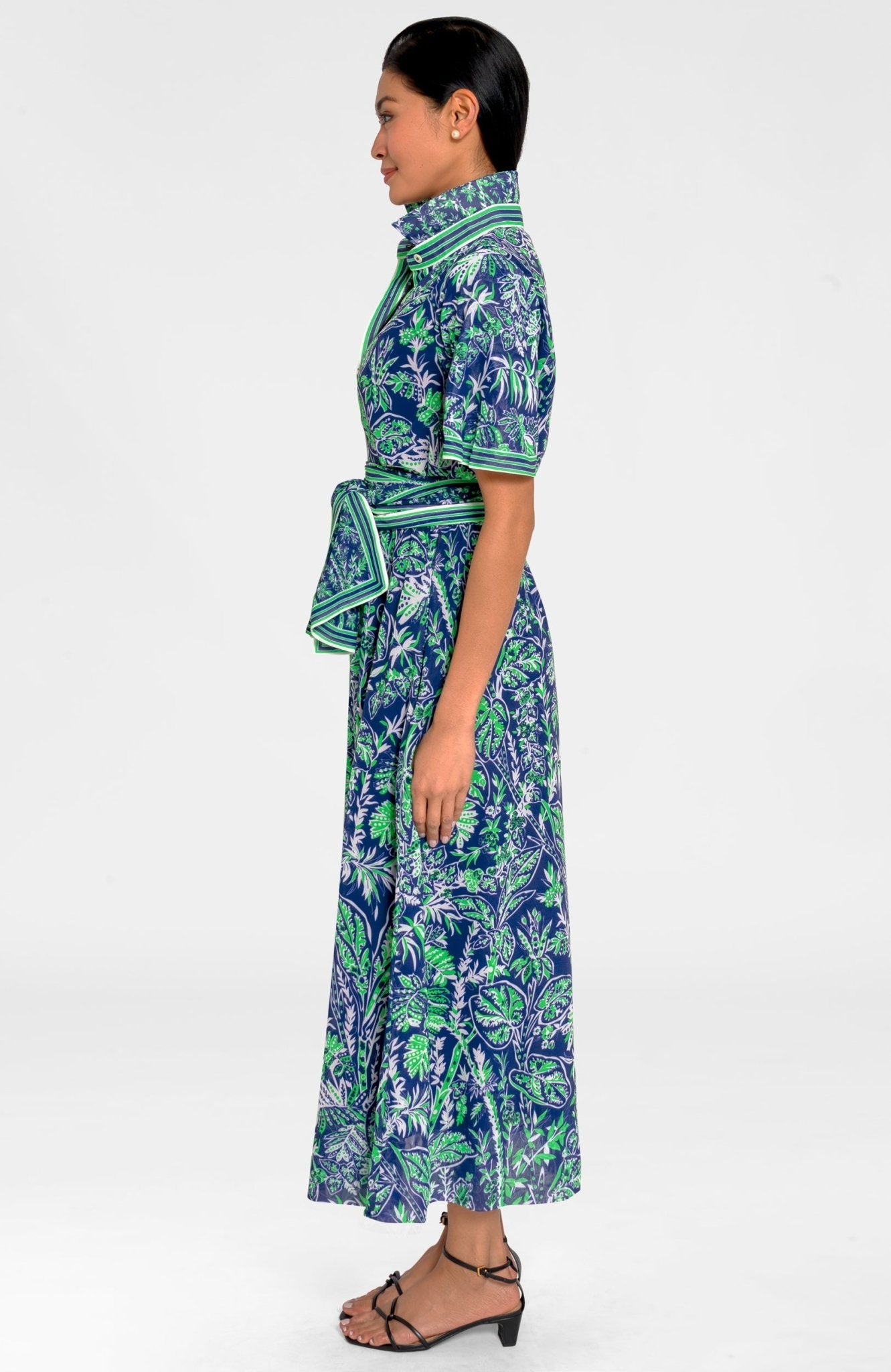 Panache Dress - Vintage Vines Navy Kelly