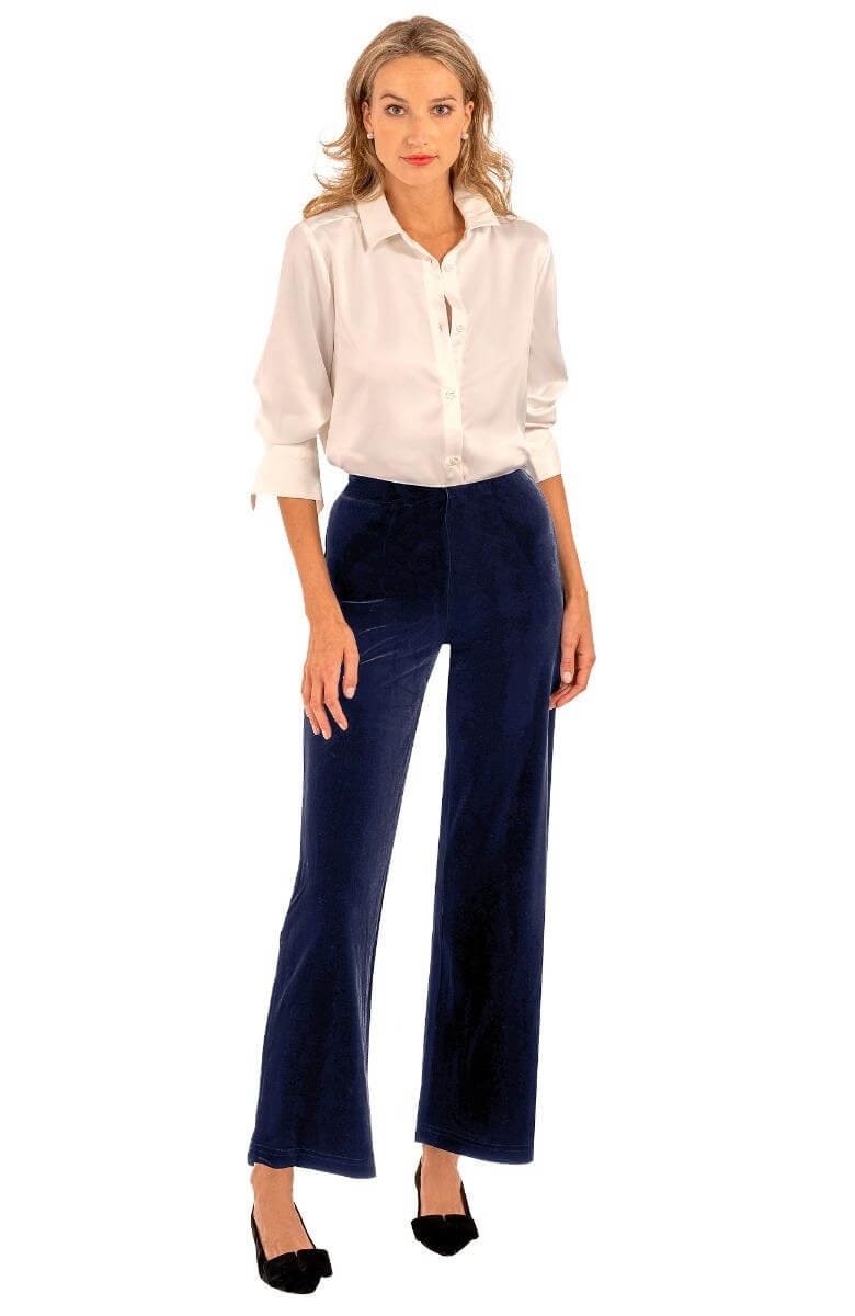 Palazzo Pant - Luxe Velvet Navy