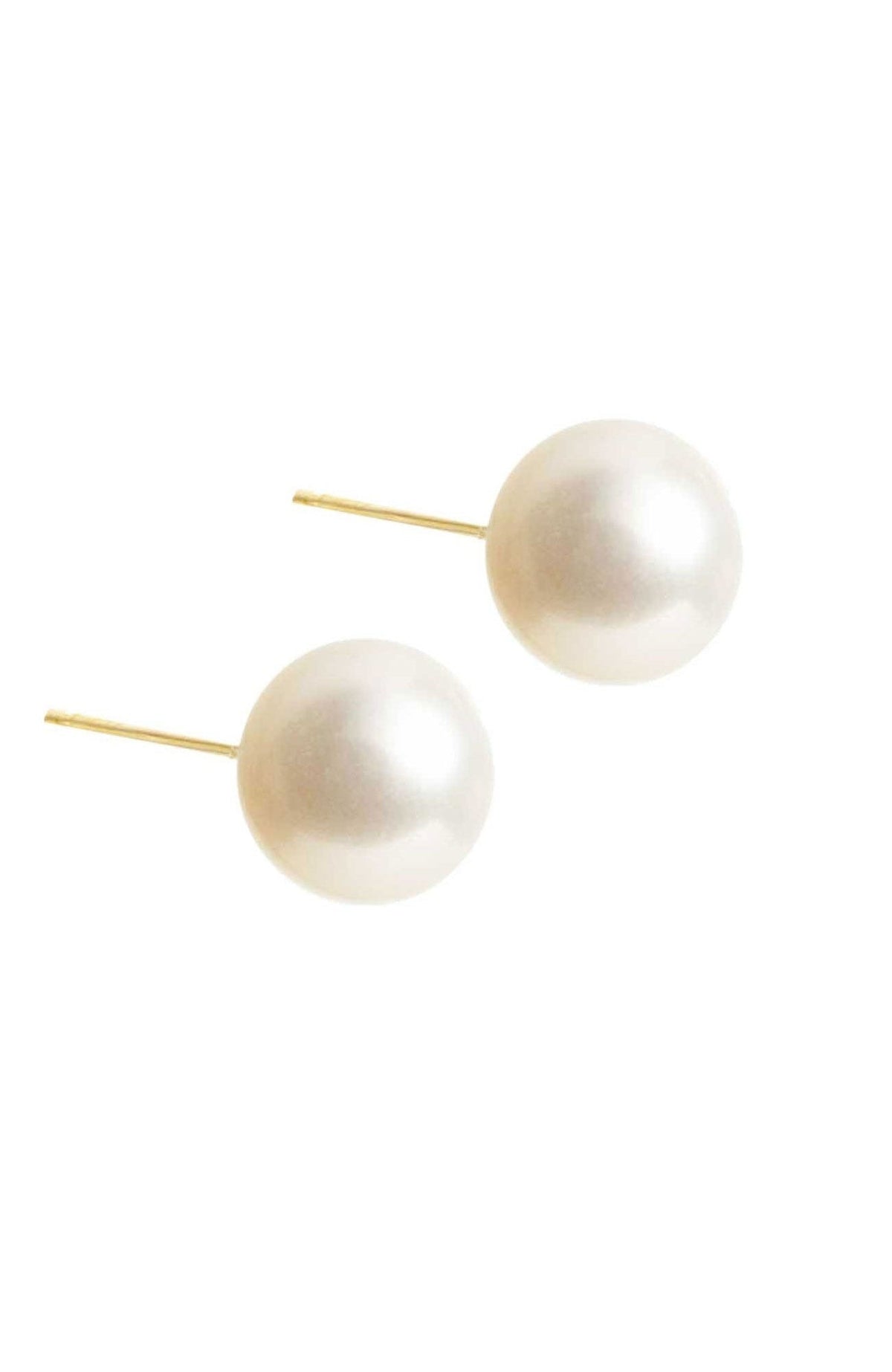 Fresh Water Pearl 14k Gold Studs White One Size