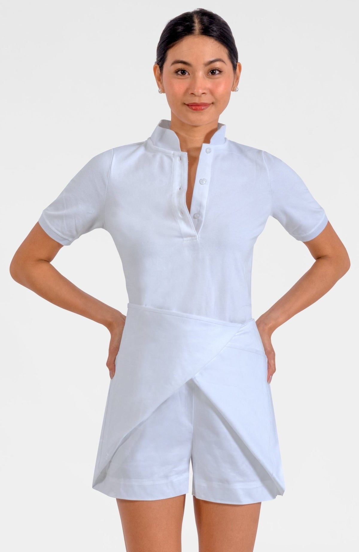 Peek A Boo Skort - Solid White