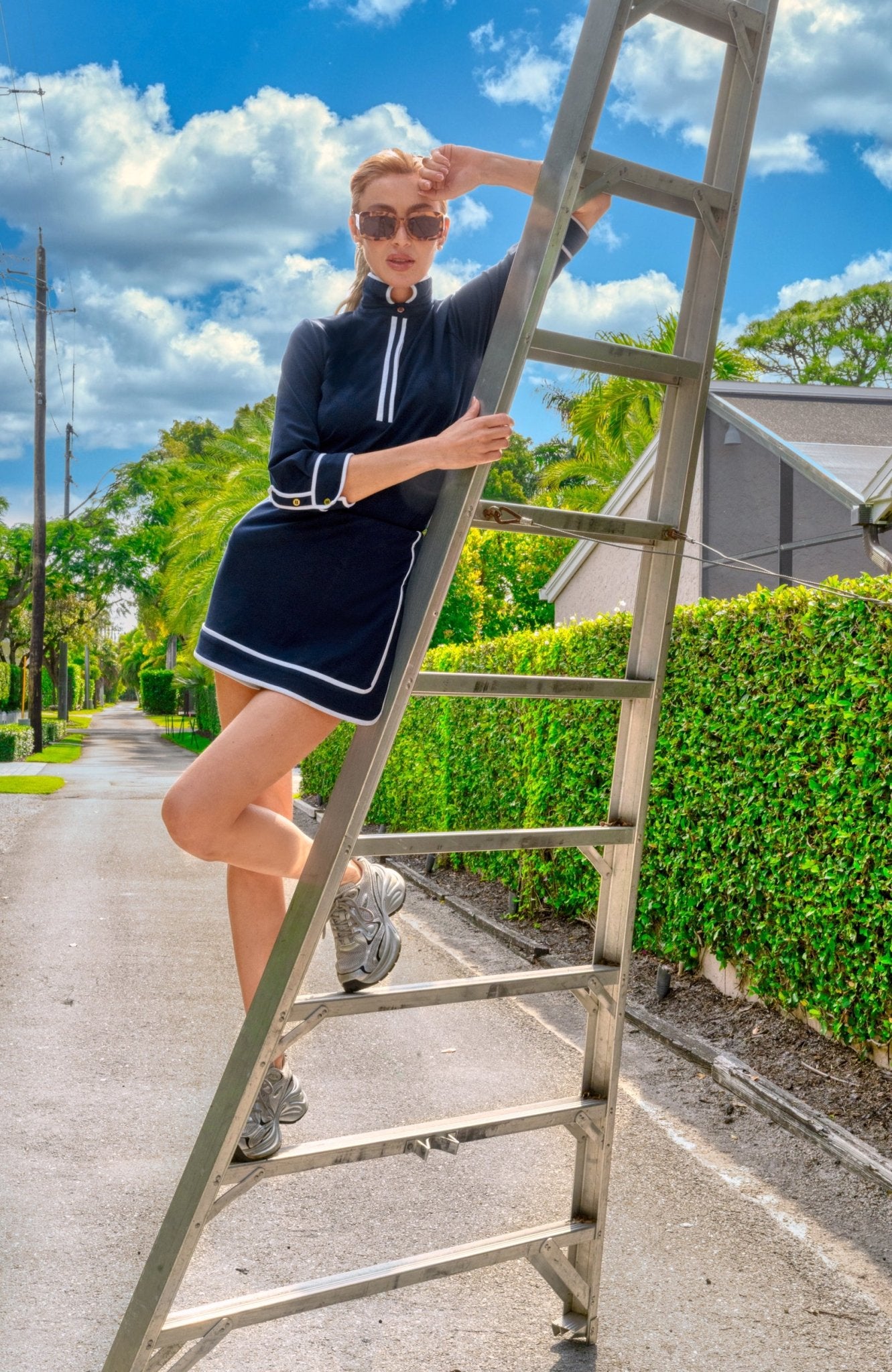 Peek A Boo Skort - Trim it Up Navy White