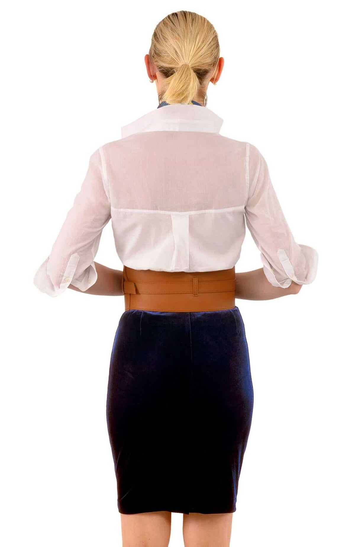 Pencil Skirt - Posh Velvet - Final Sale Navy