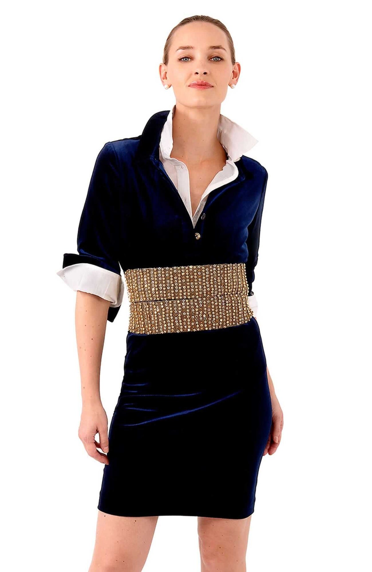 Pencil Skirt - Posh Velvet - Final Sale Navy