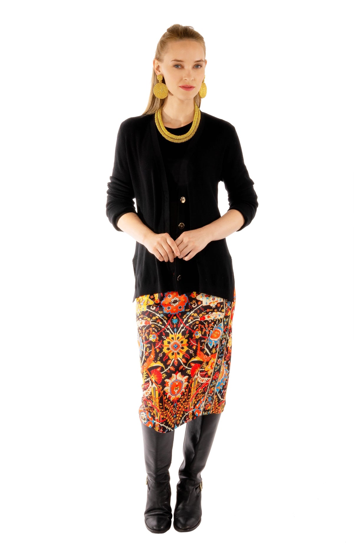 Jersey Pencil Skirt - Magic Carpet - Final Sale Black