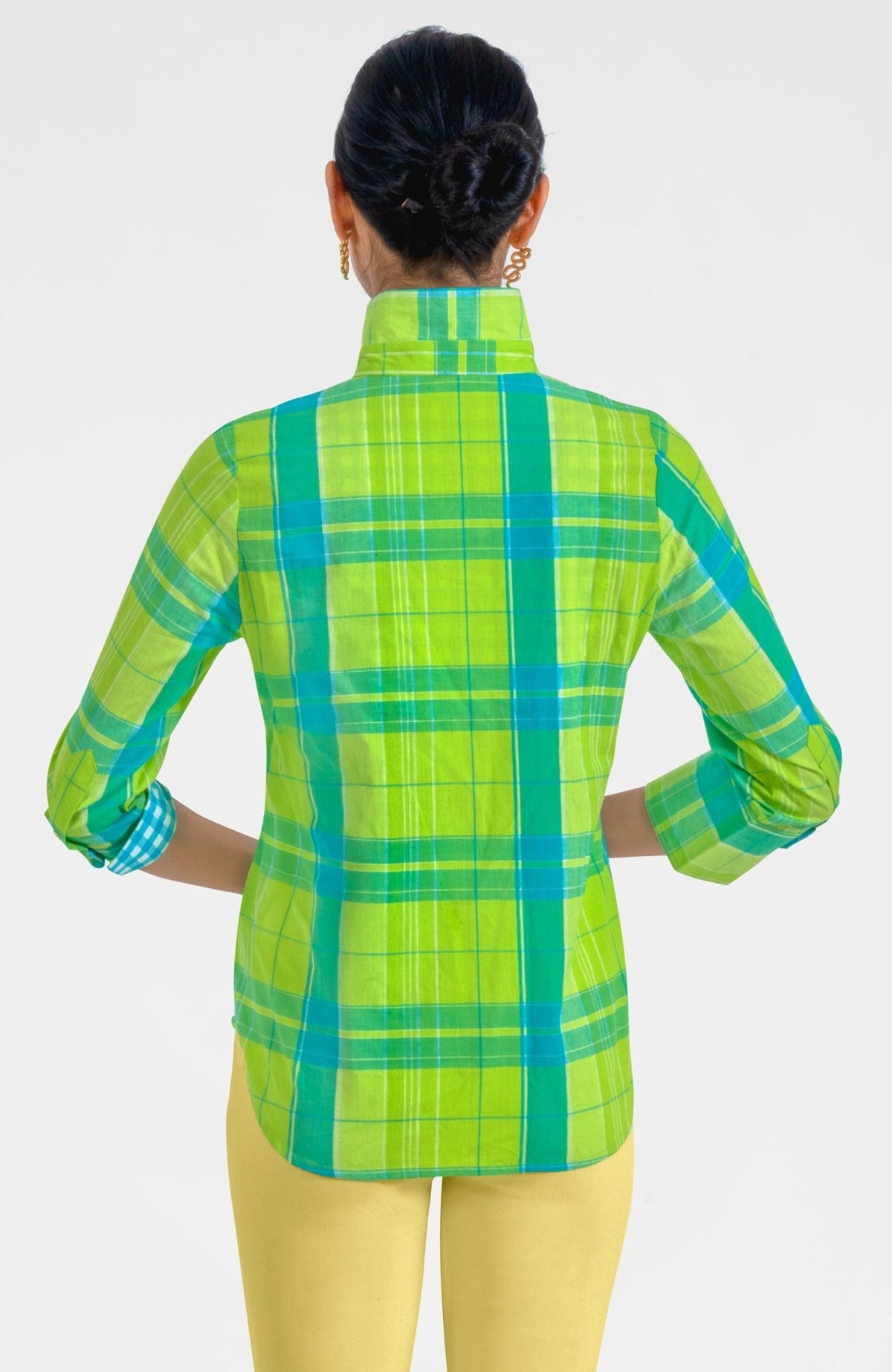 Picnic Time Boyfriend Shirt Turq Lime