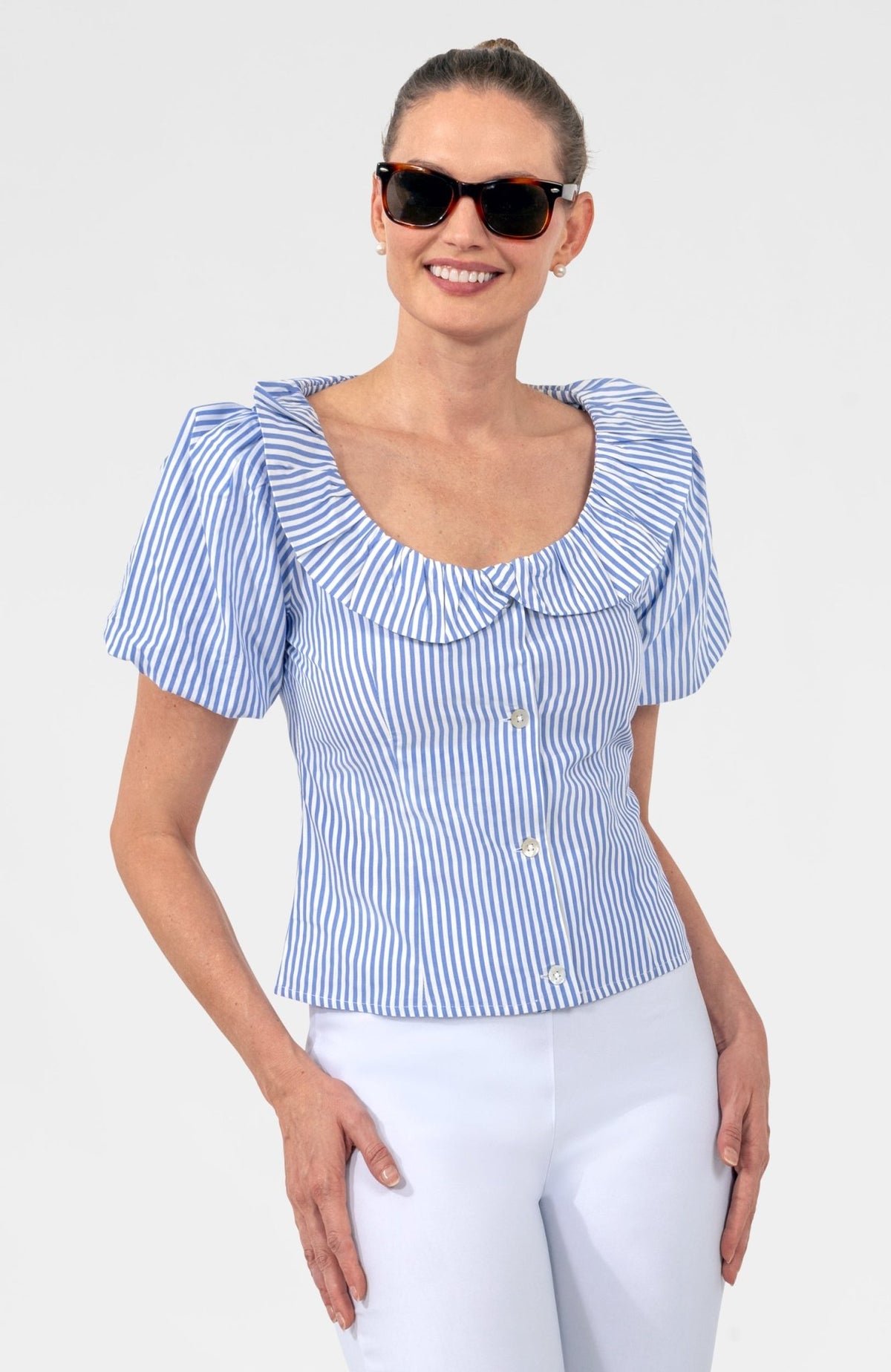 Picture Perfect Top - Stripe Periwinkle