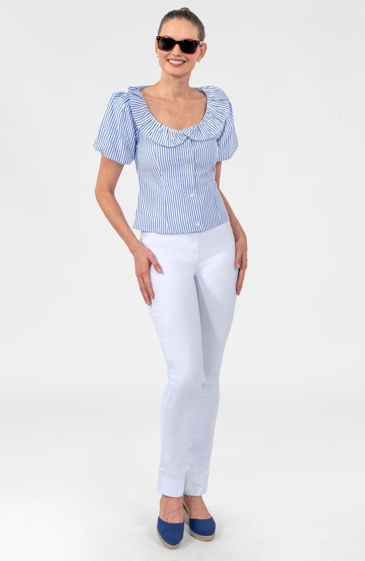 Picture Perfect Top - Stripe Periwinkle