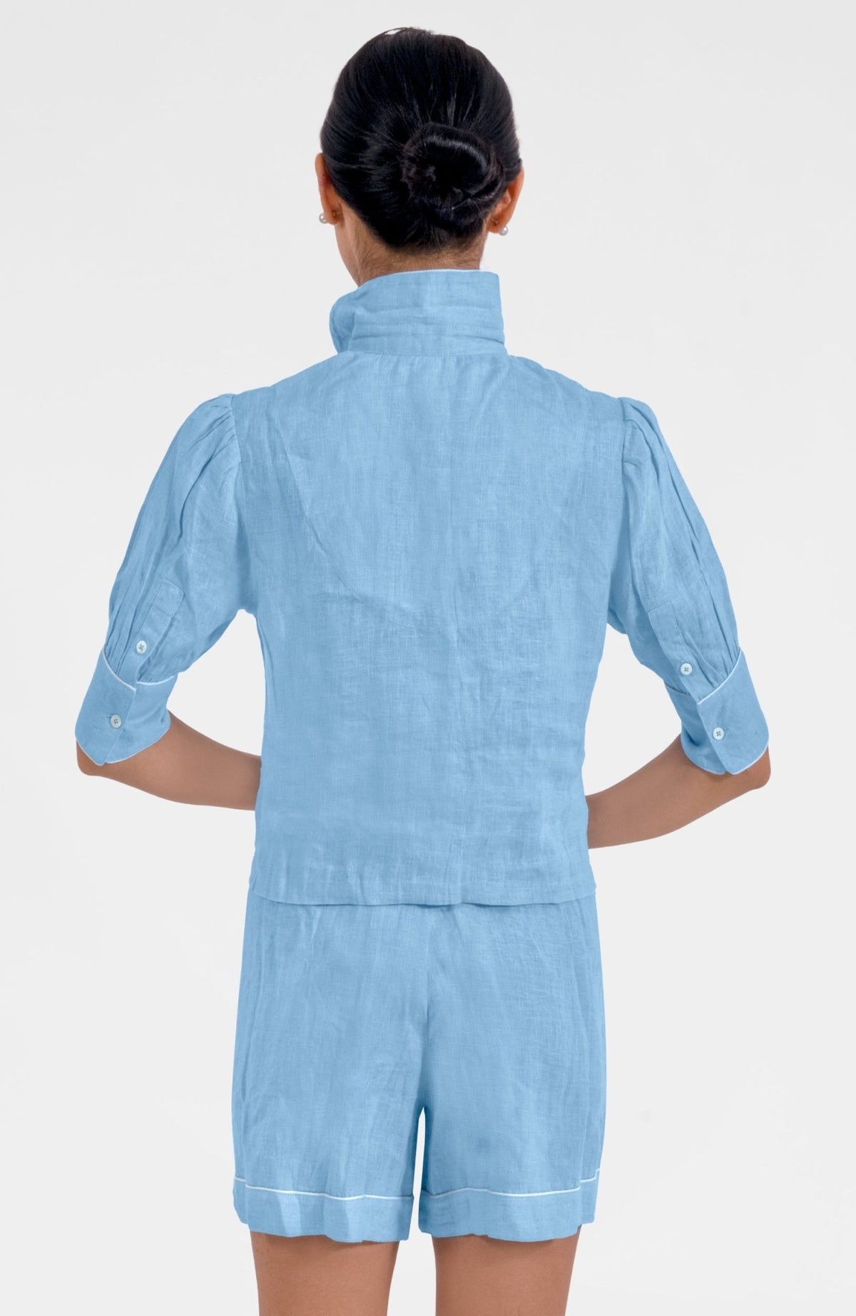 Pip Pip Piping Boyfriend Shirt - Linen