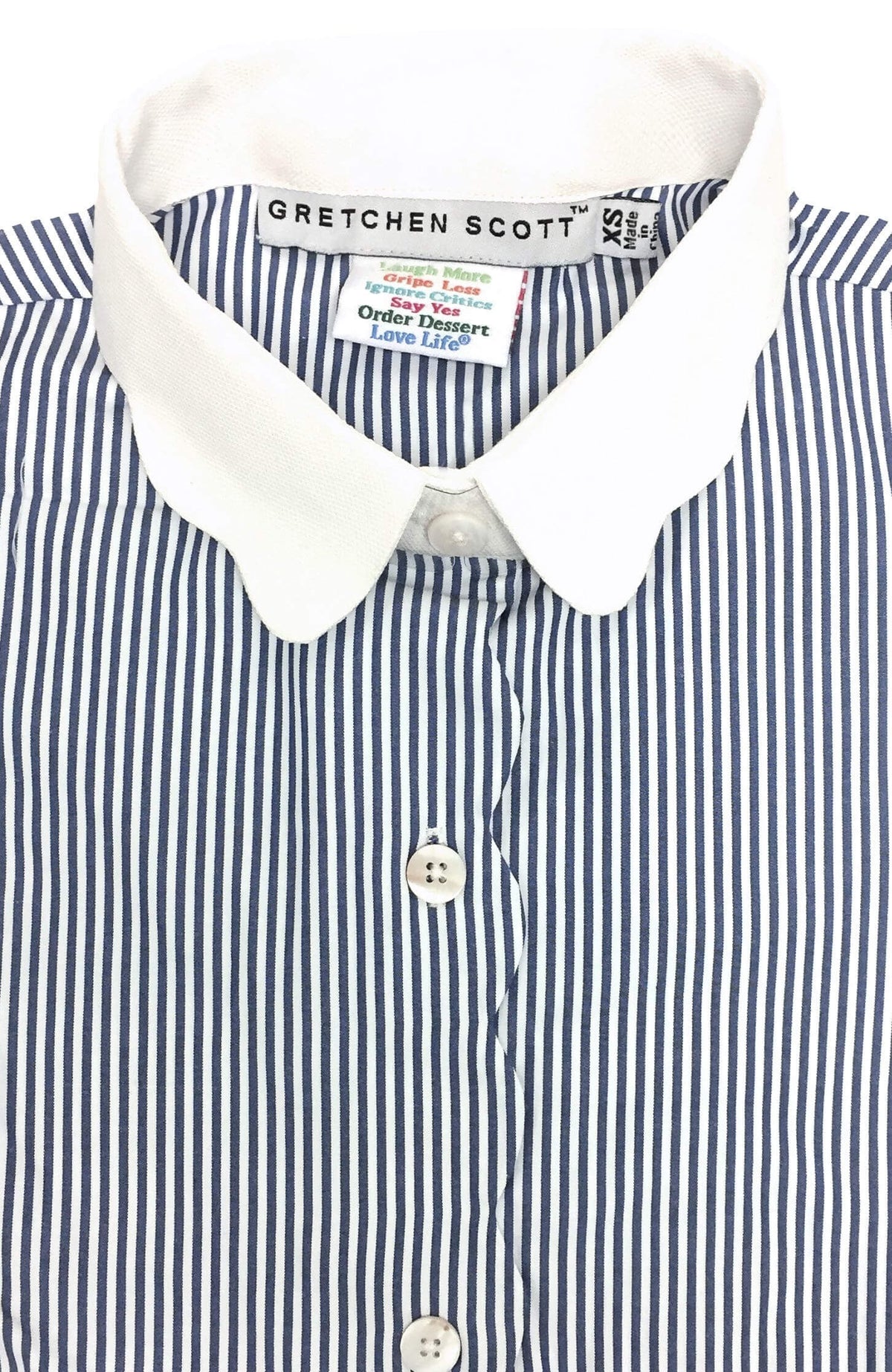 Pique All Day Pinstripe Shirt Navy White