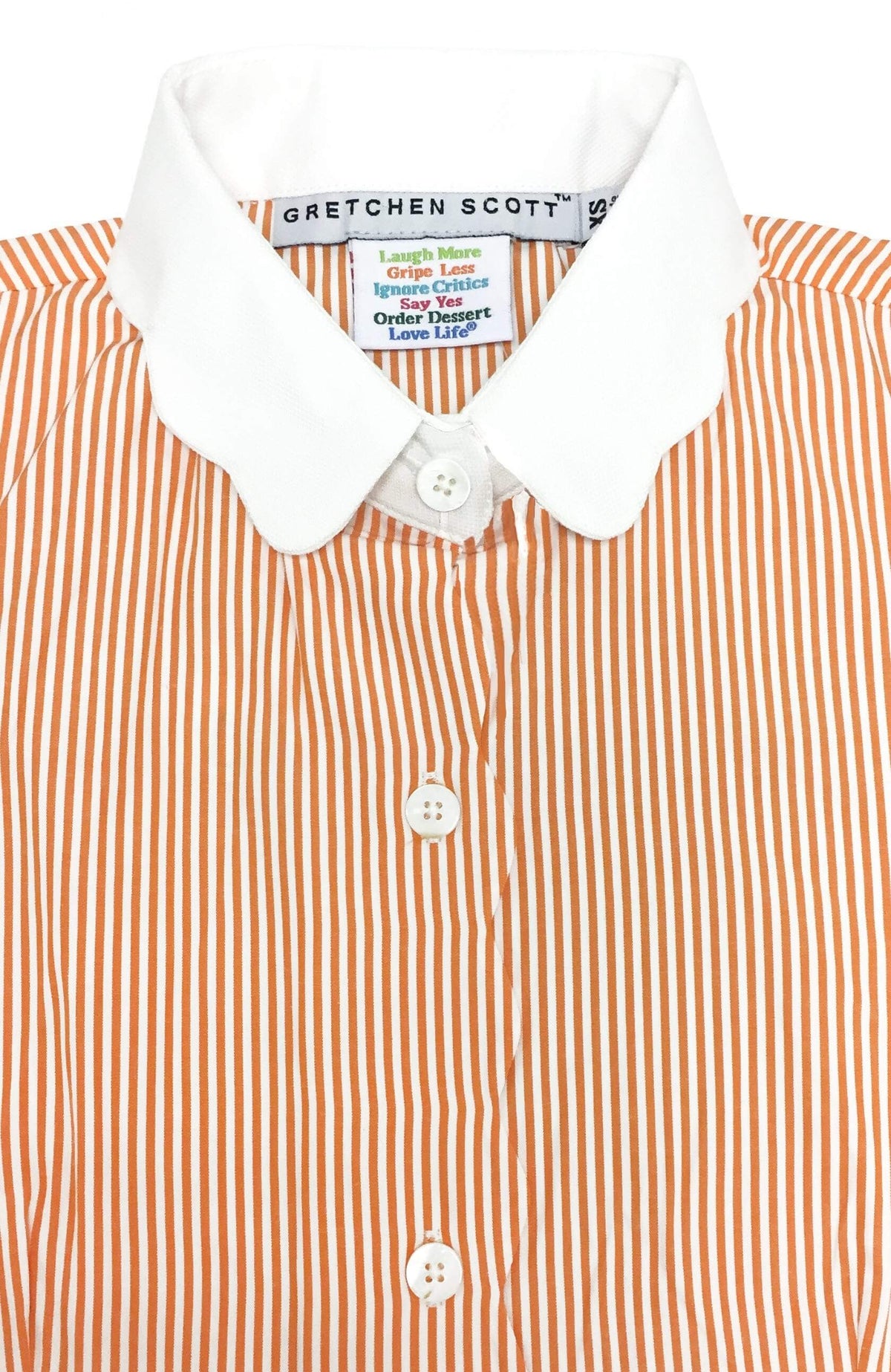 Pique All Day Pinstripe Shirt Orange White