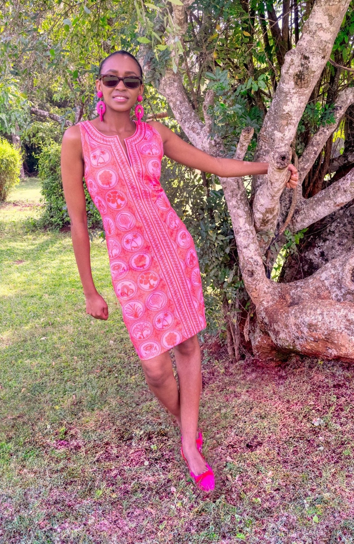 Plain Jane Dress - Circle of Love - Final Sale Pink Red