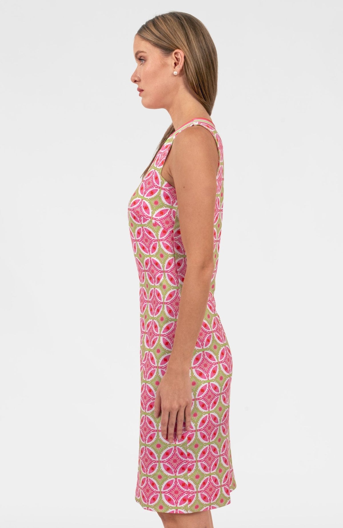 Plain Jane Dress - Smell The Roses Pink Lime