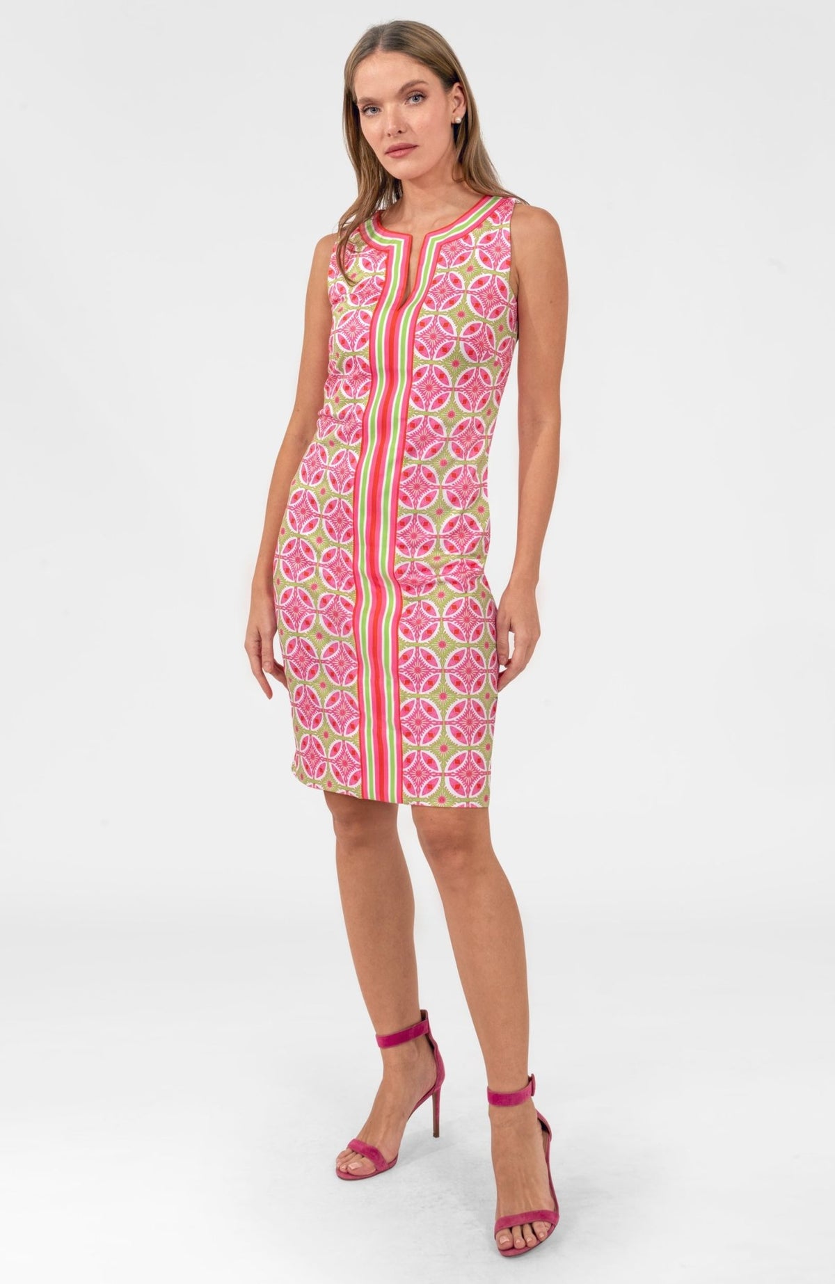 Plain Jane Dress - Smell The Roses Pink Lime