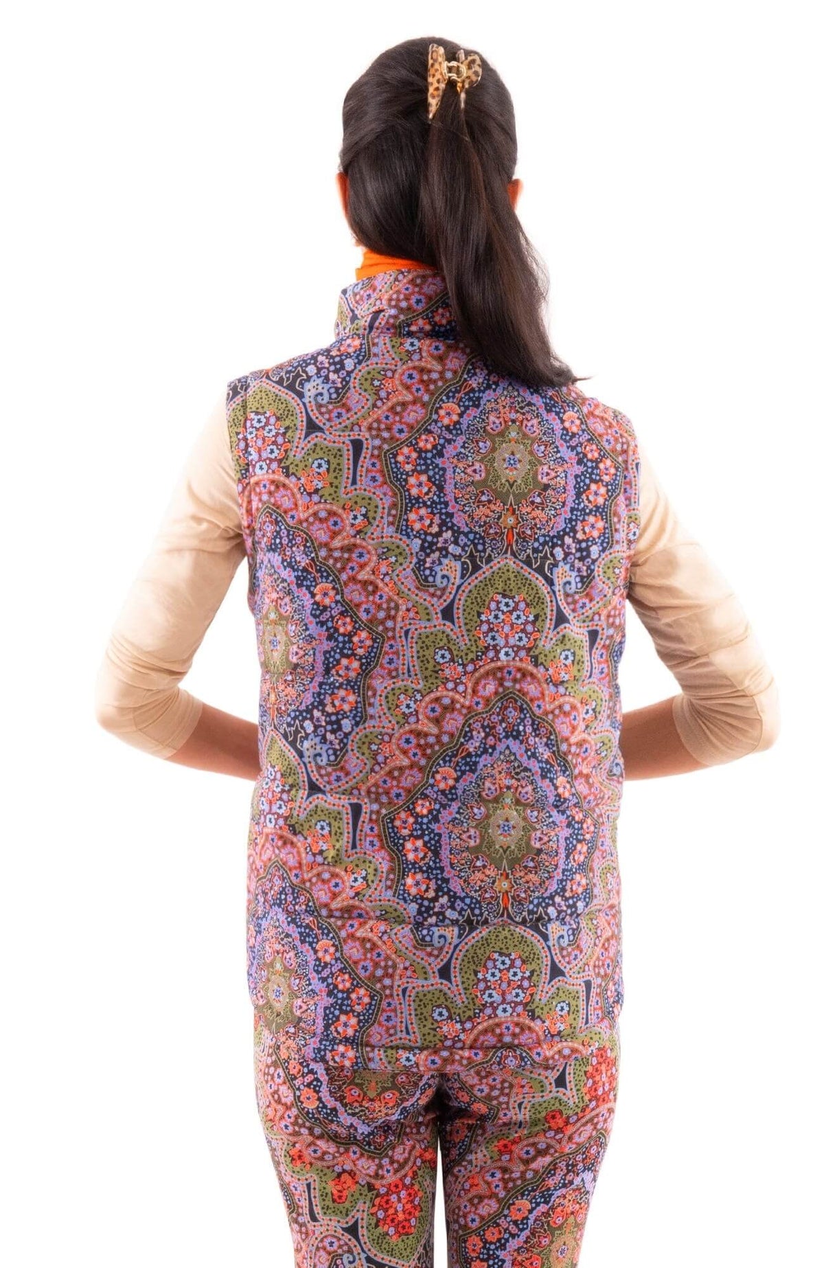 The Puffer Vest - Pleasantly Paisley - Final Sale Black