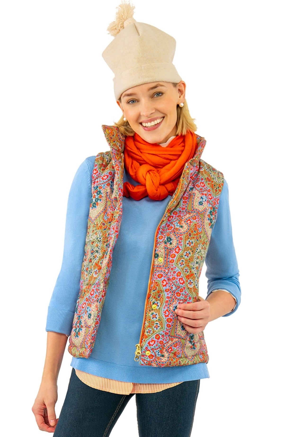 The Puffer Vest - Pleasantly Paisley - Final Sale Imari