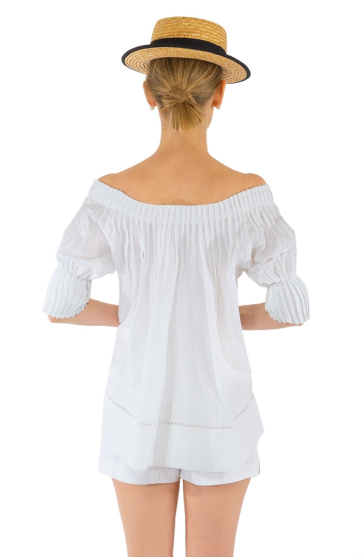 Cotton Pleated Beauty Top - Final Sale White