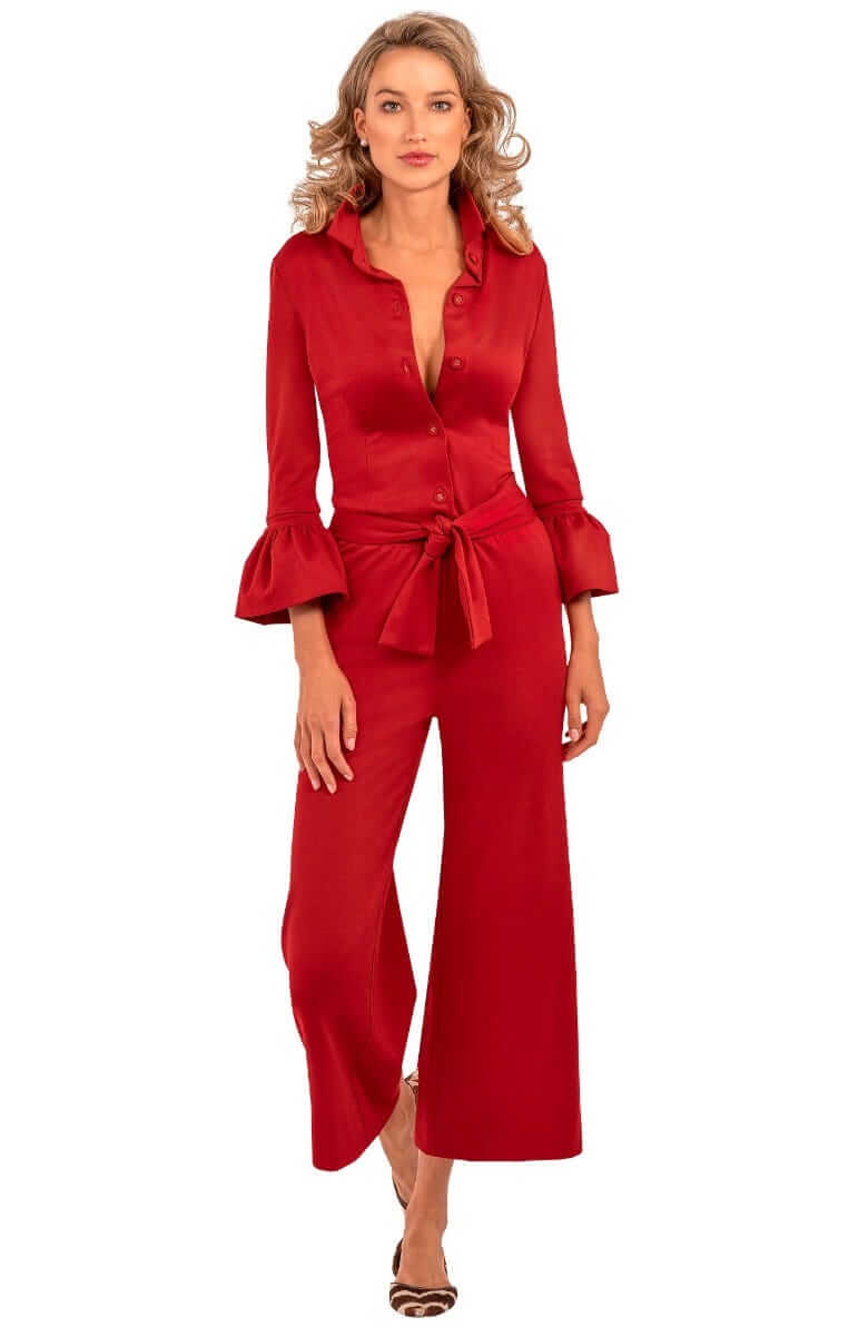 Ponte Crop Pant - Uptown Girl - Final Sale Red