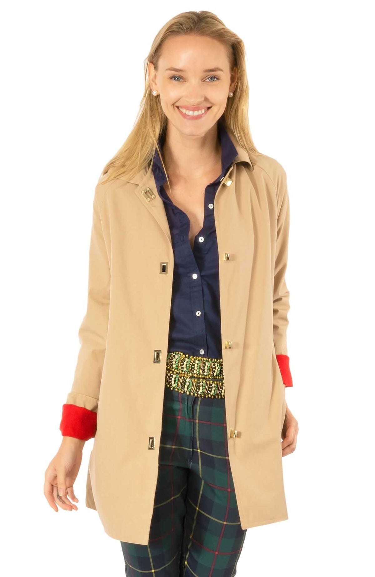 Pray For Rain Jacket - Final Sale Khaki Red