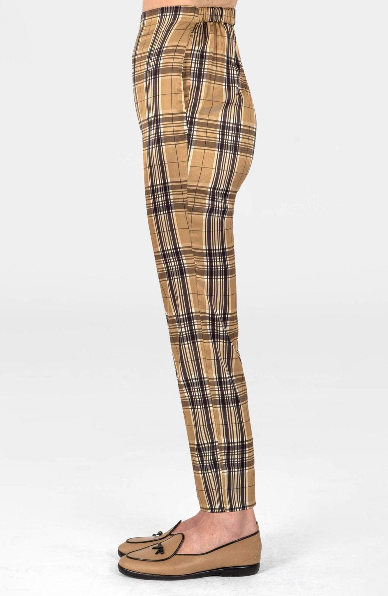 Preppartory Saville Pant - Belgravia Plaid Khaki Black