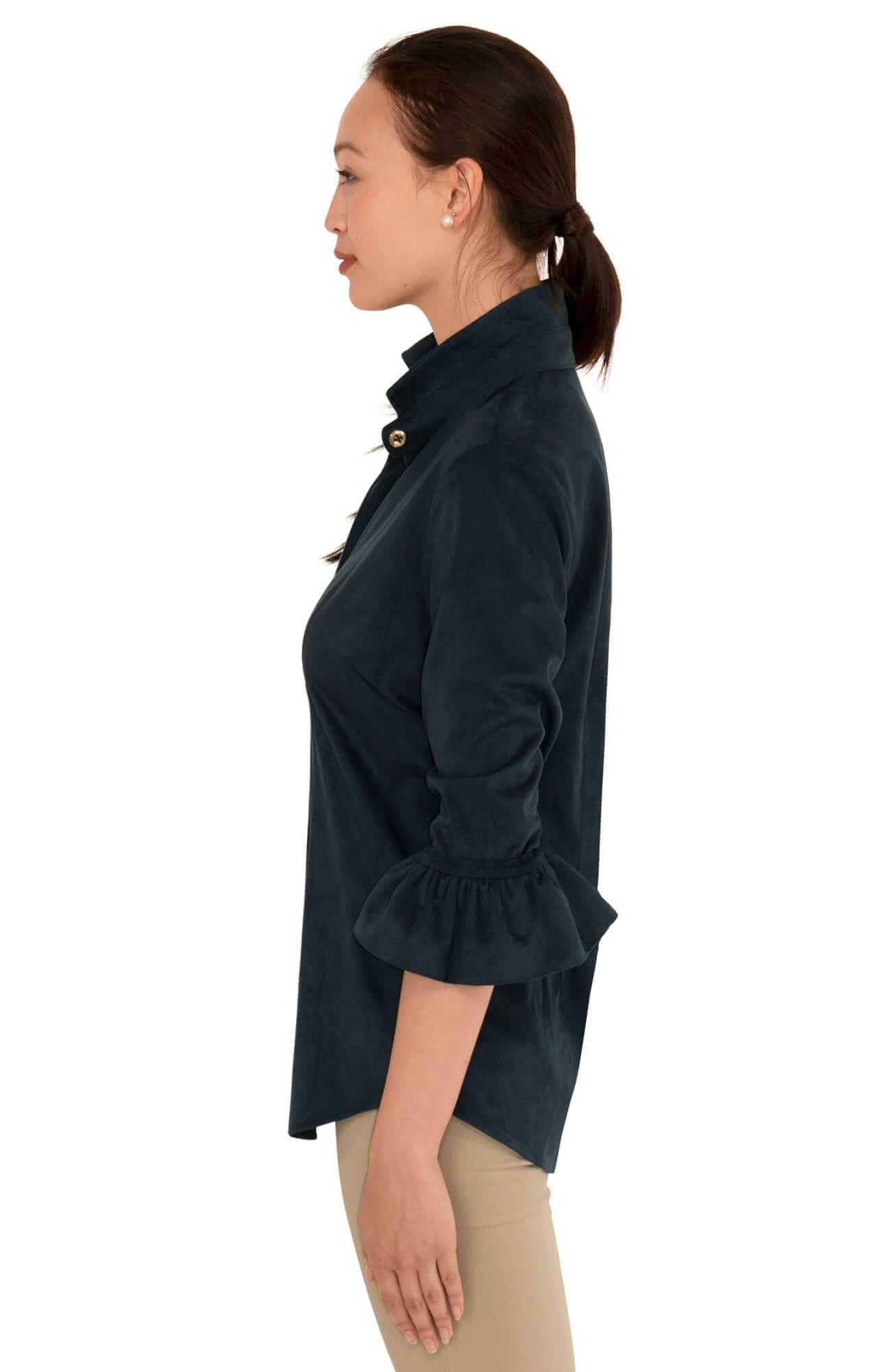 Priss Blouse - Ultra Suede - Final Sale Navy