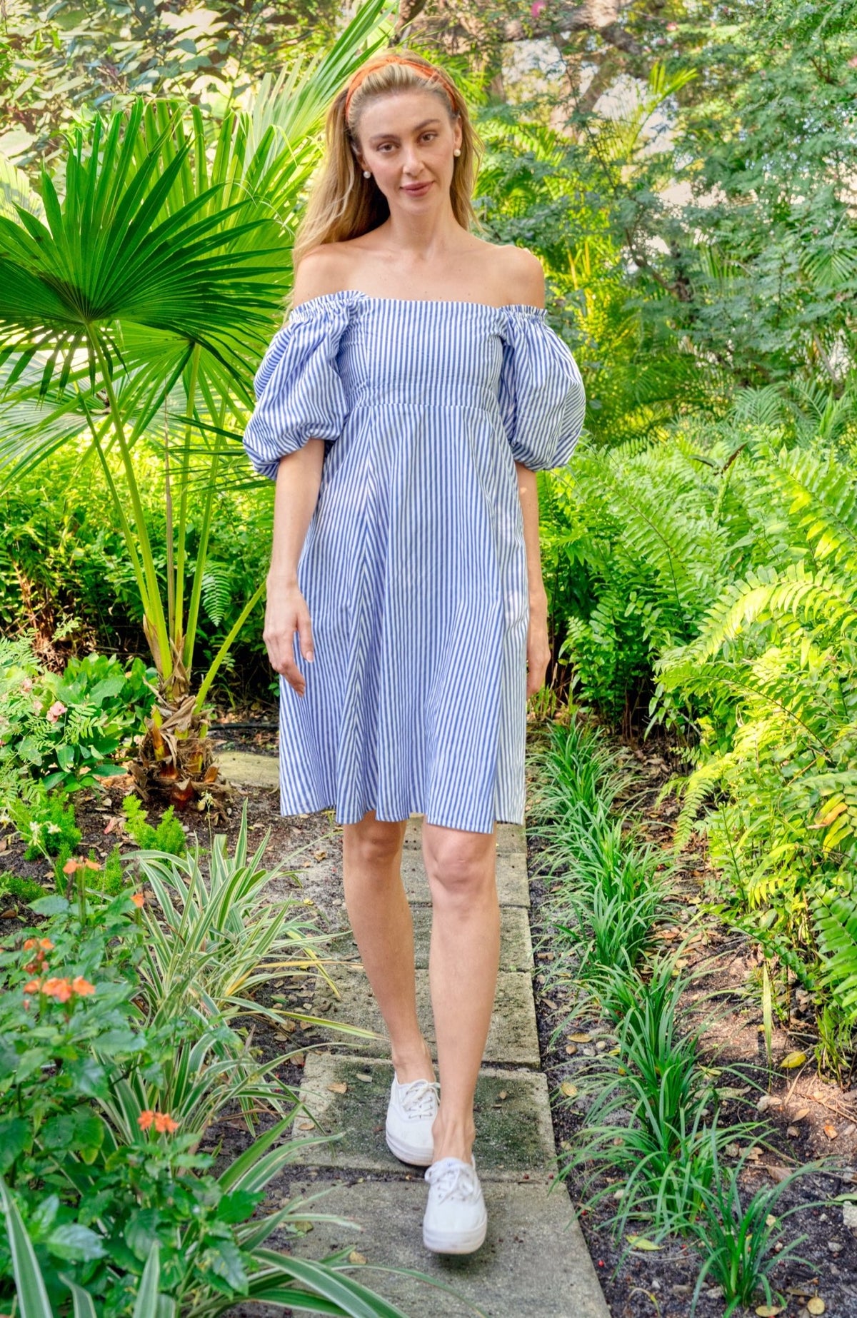 Promenade 2.0 Dress - Stripe Periwinkle