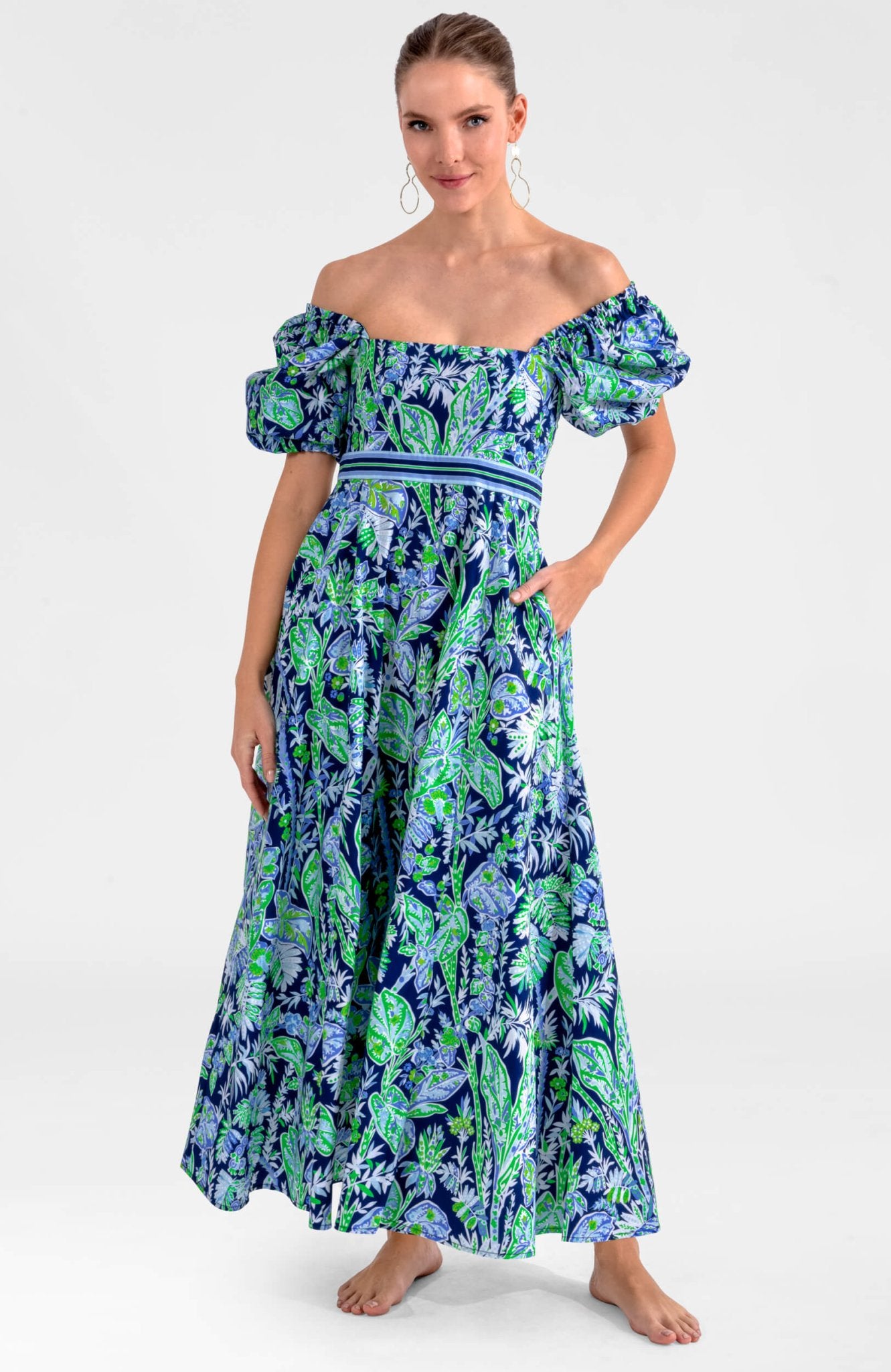 Promenade Dress - Vintage Vines Navy