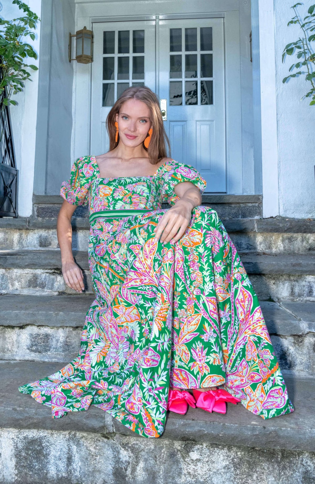 Promenade Dress - Vintage Vines Kelly