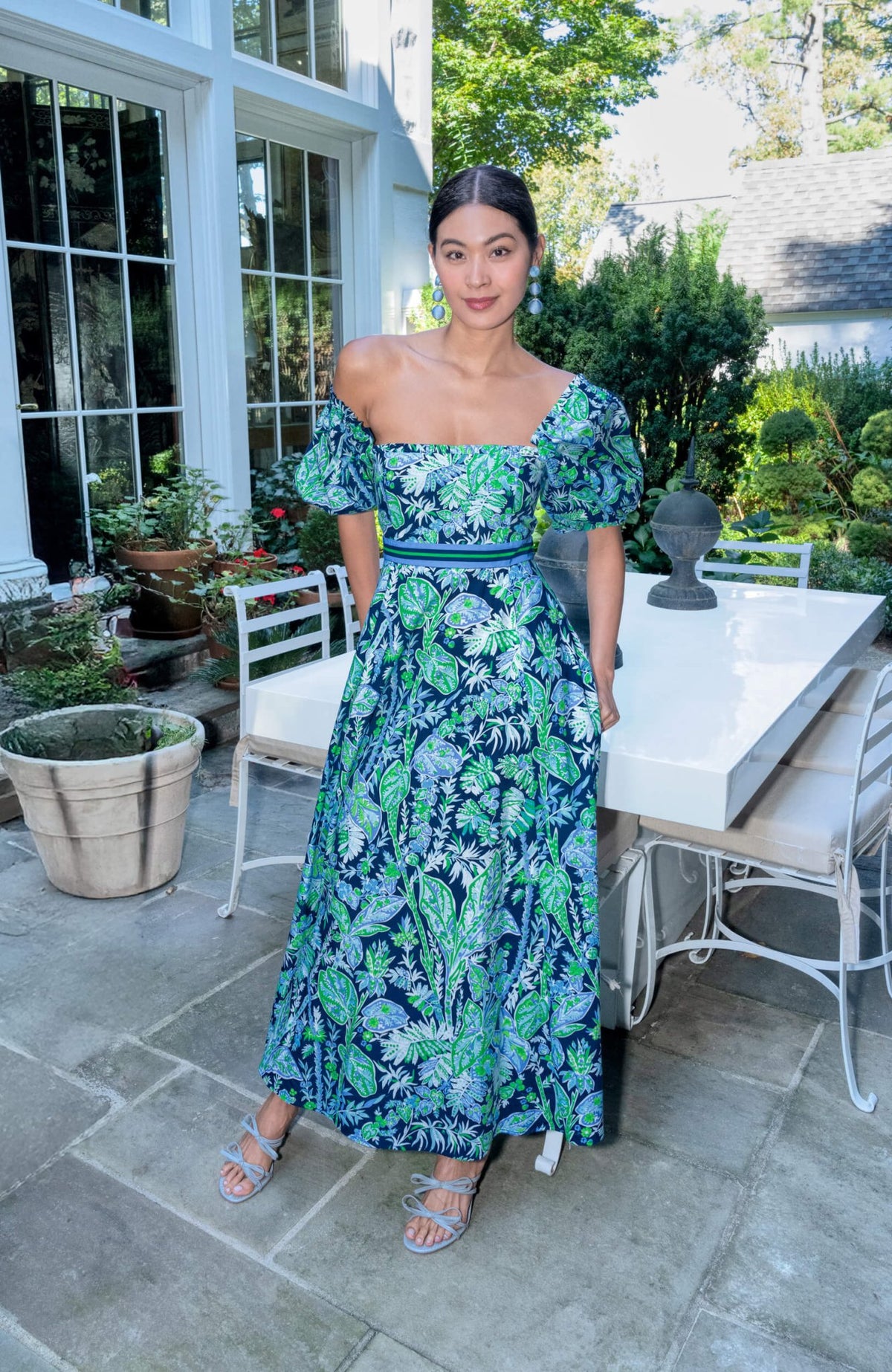 Promenade Dress - Vintage Vines Navy