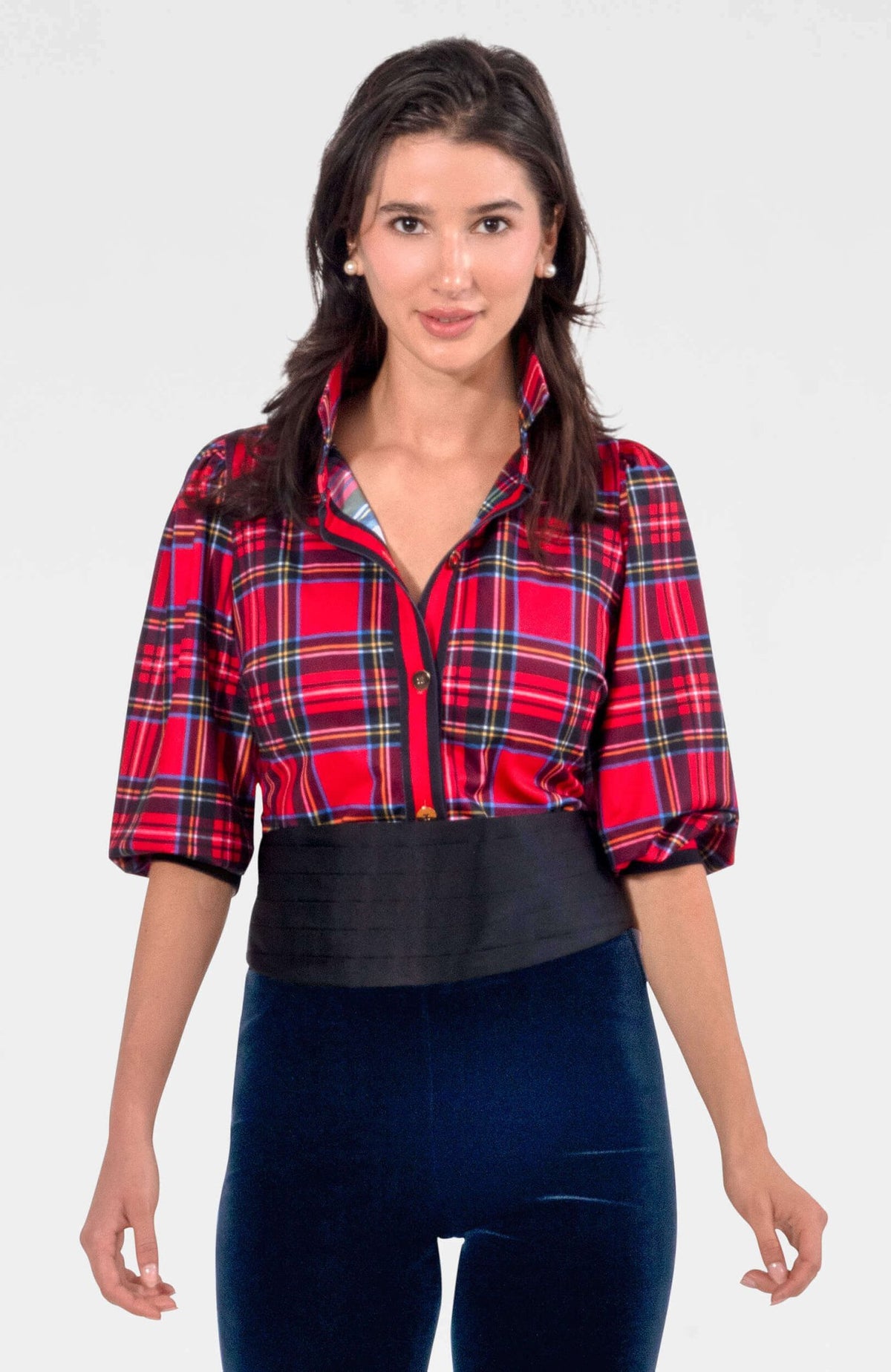 Puff Sleeve Top - Duke of York Red Multi