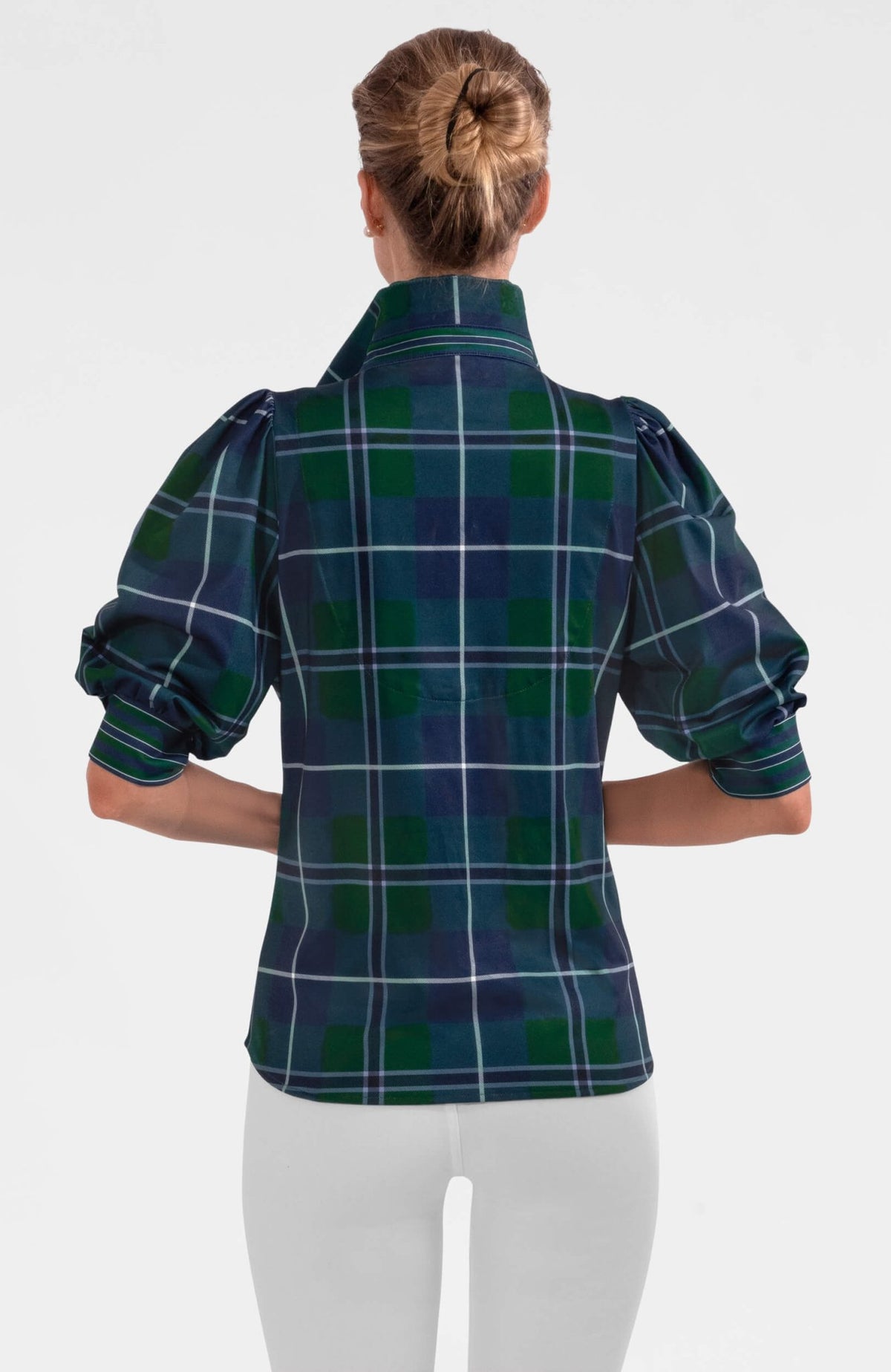 Puff Sleeve Top - Melville Tartan Green Multi