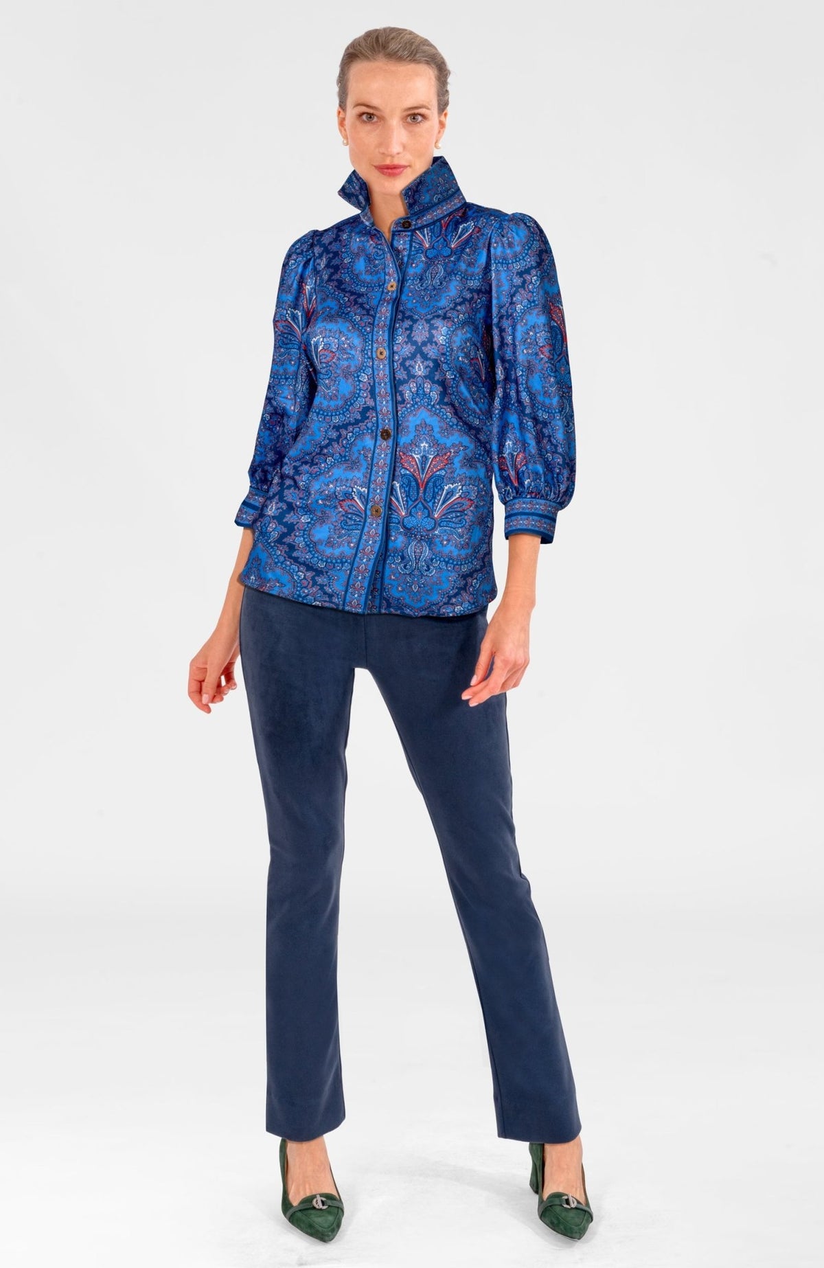 Puff Sleeve Top - Passion Paisley Imari