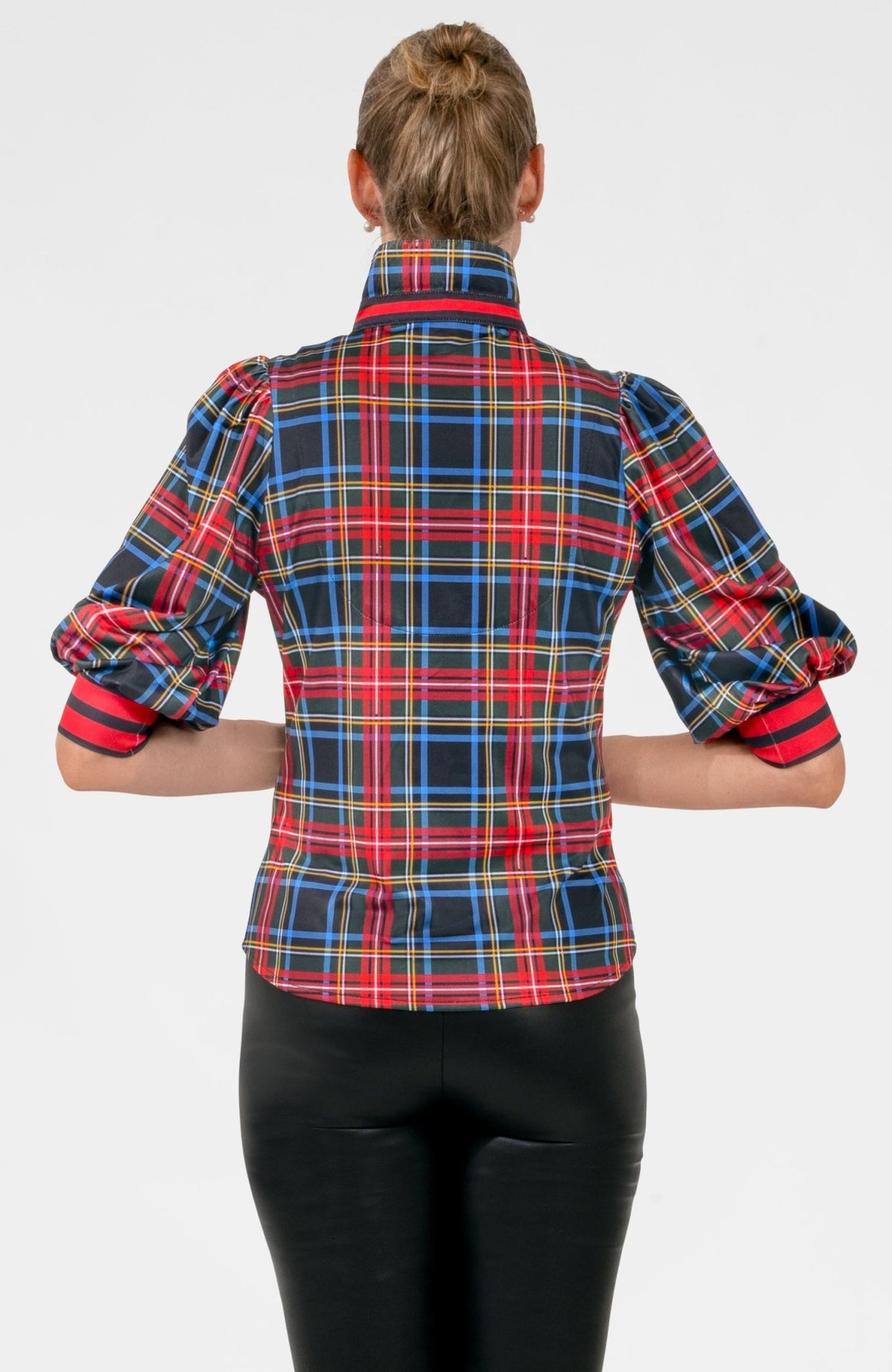 Puff Sleeve Top - Stewart Plaid Black