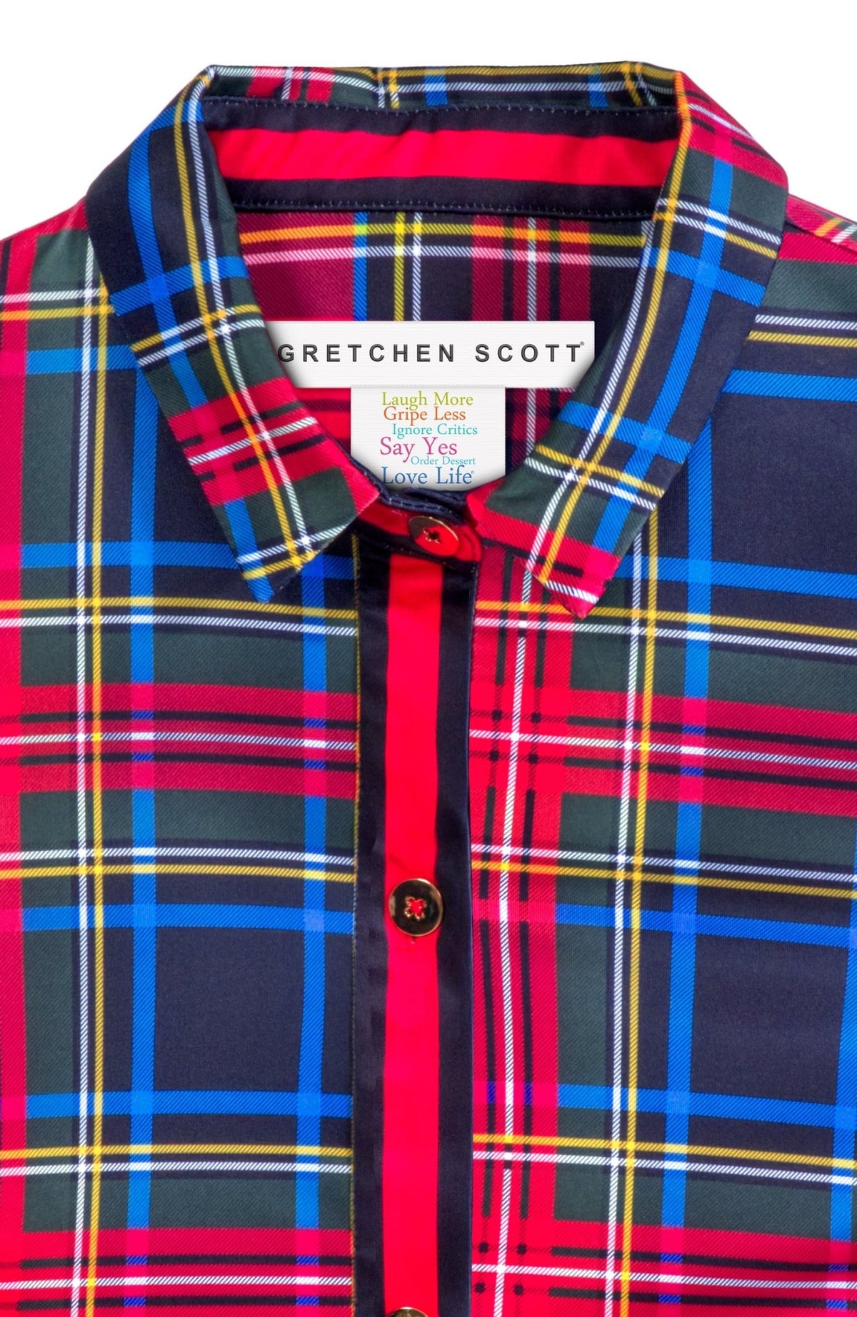 Puff Sleeve Top - Stewart Plaid Black