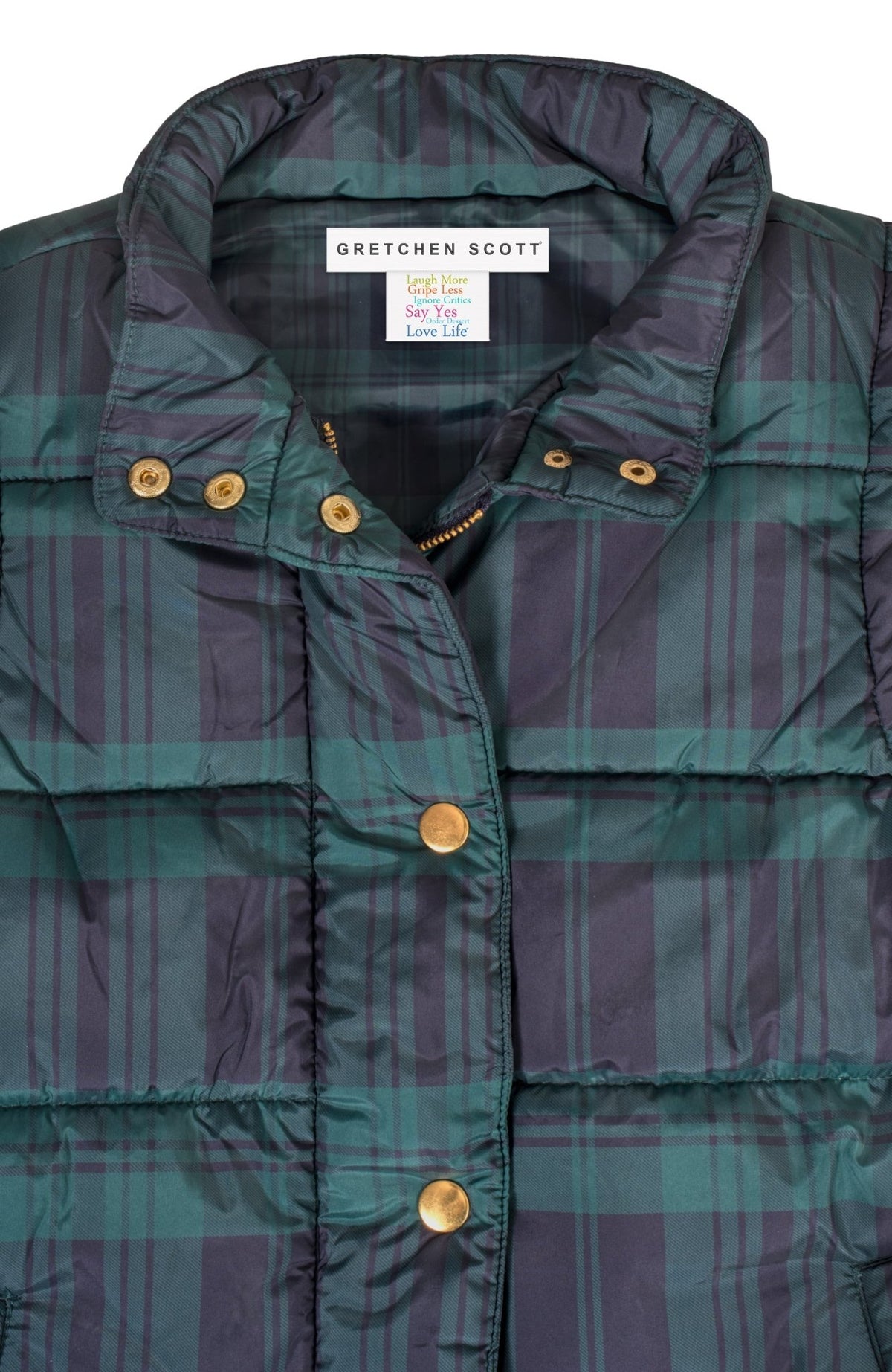 Puffer - Black Watch Plaid Navy Green