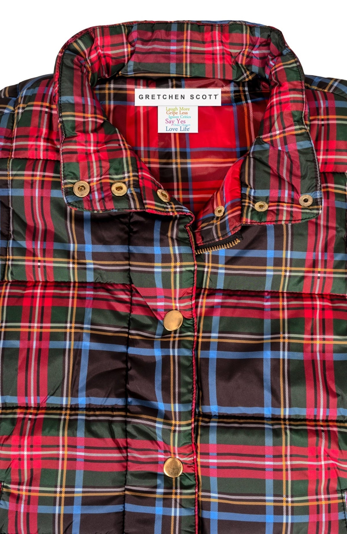 Puffer Vest - Stewart Plaid Black Multi