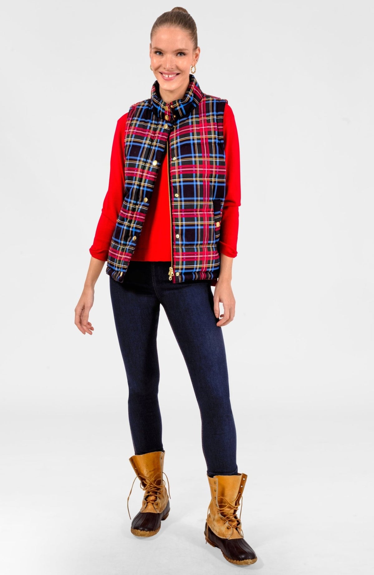 Puffer Vest - Stewart Plaid Black Multi