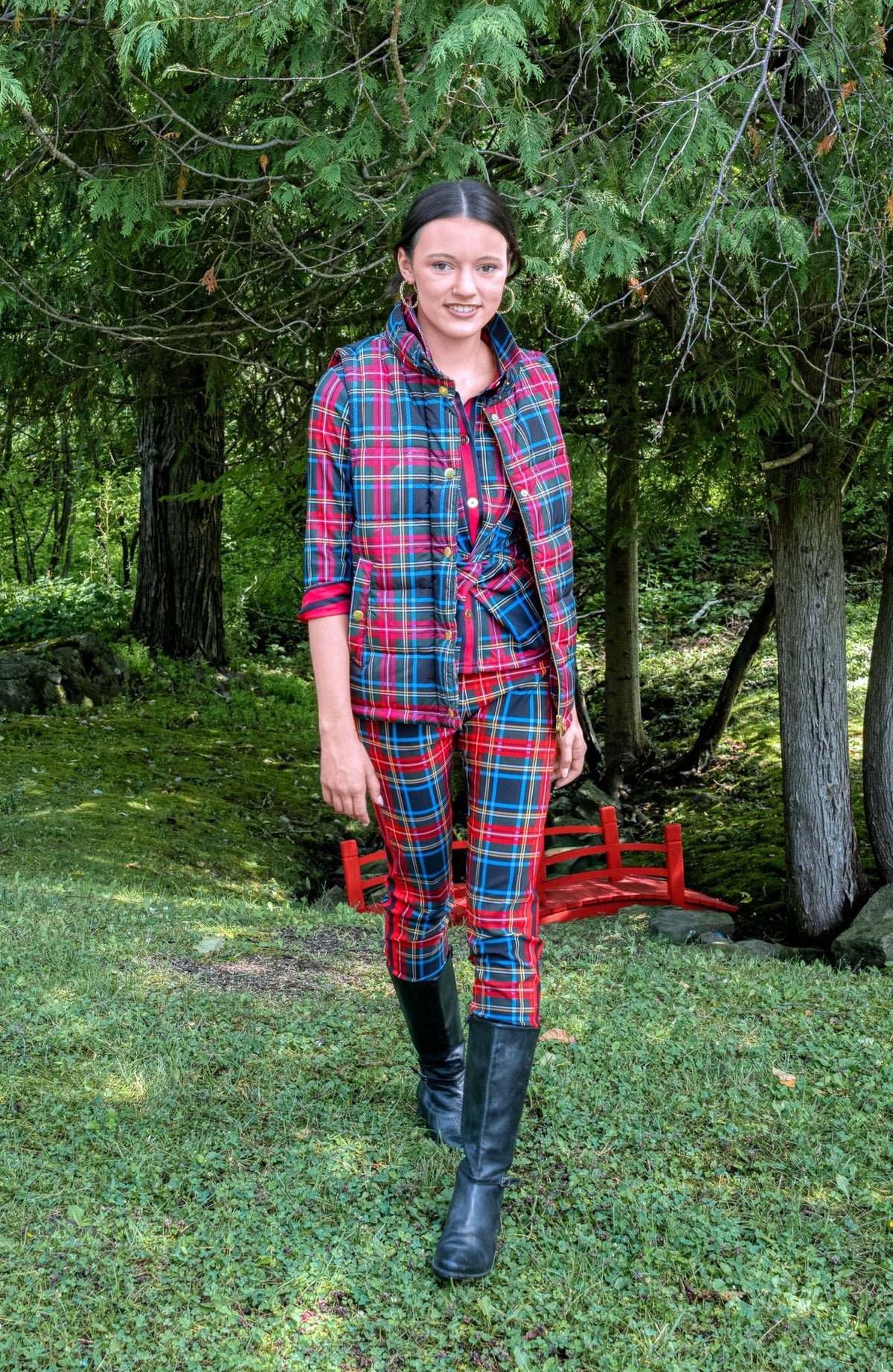 Puffer Vest - Stewart Plaid Black Multi