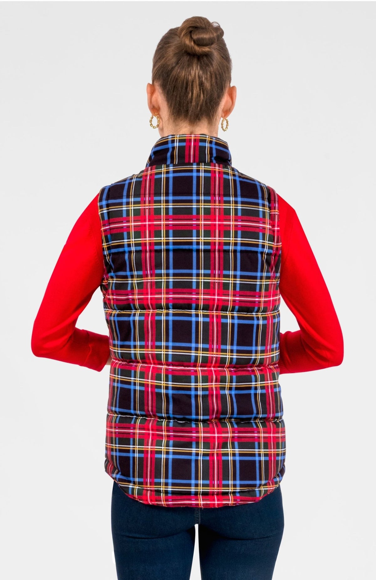 Puffer Vest - Stewart Plaid Black Multi