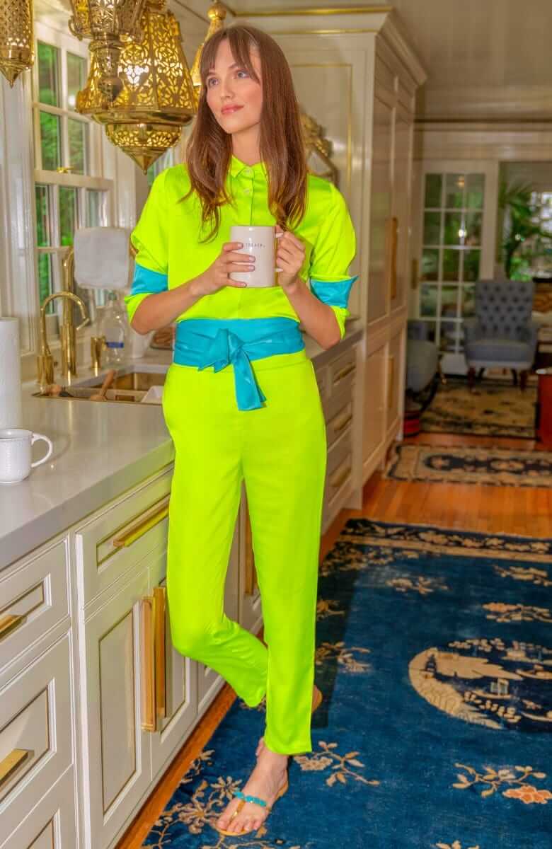 Pull On Pant - Mix Master Solid - Final Sale Lime