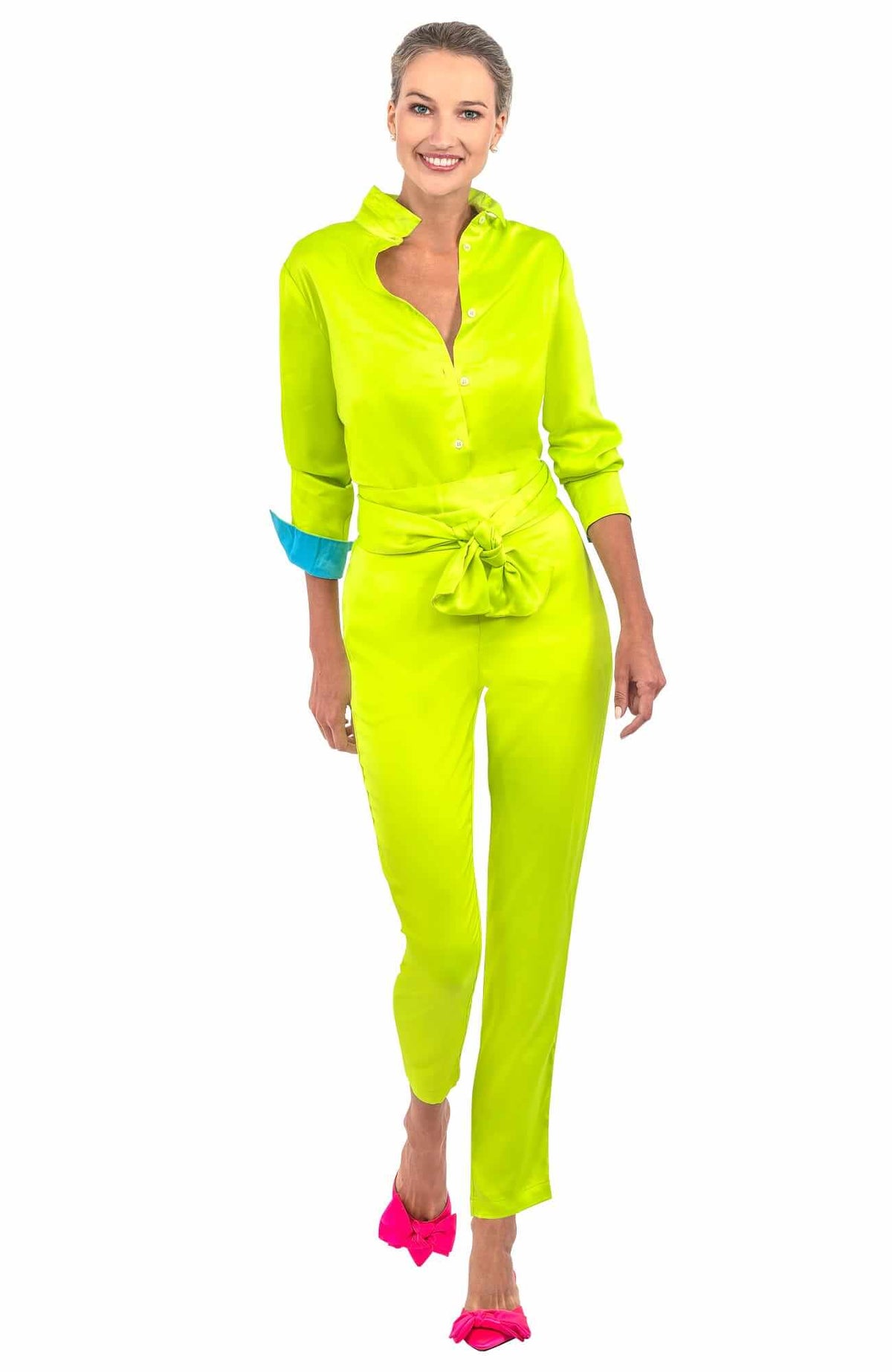Pull On Pant - Mix Master Solid - Final Sale Lime