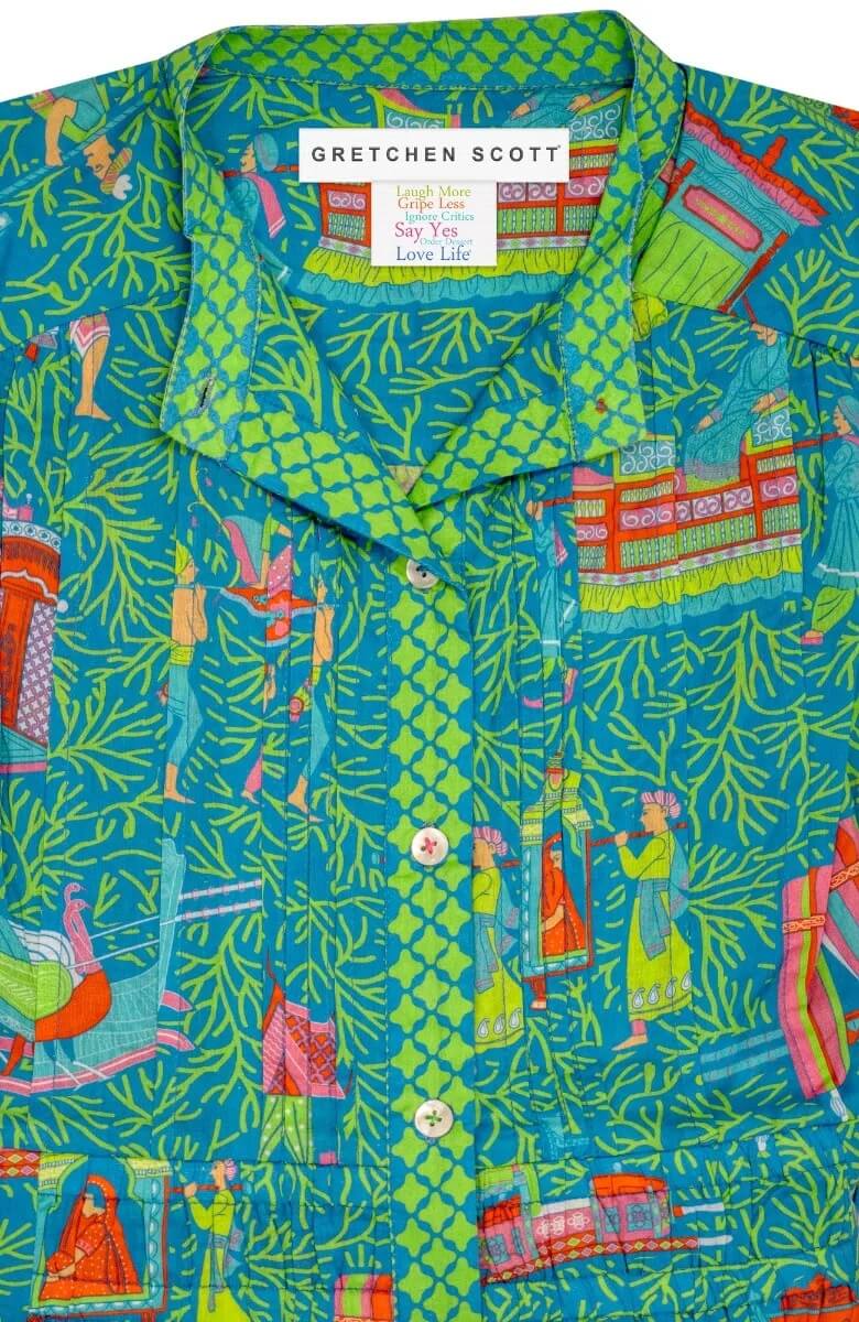 Pulley Dress - Palanquin Party - Final Sale Turquoise