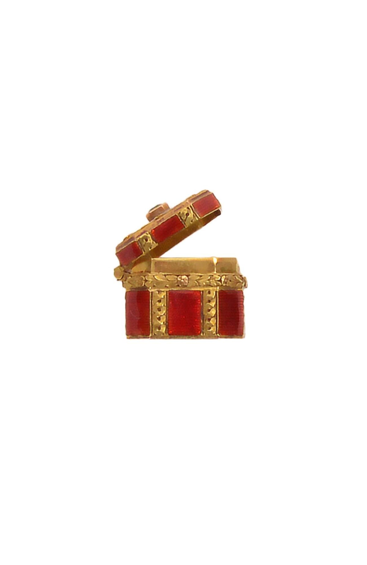 Fabergé Gold &amp; Red Enamel Small Snuff Box