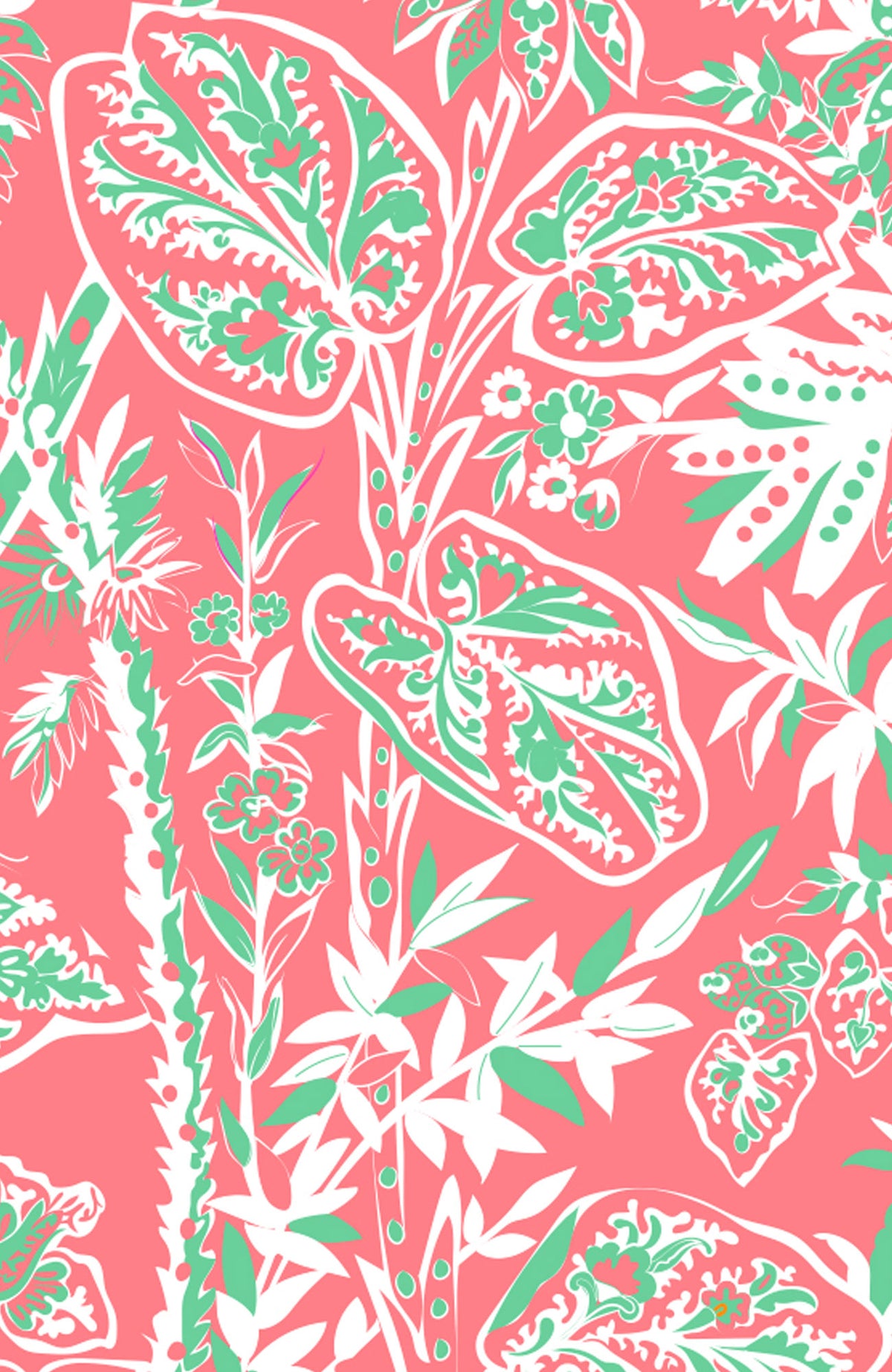 Fling Fantasy Empire Dress - Vintage Vines Melon Turq