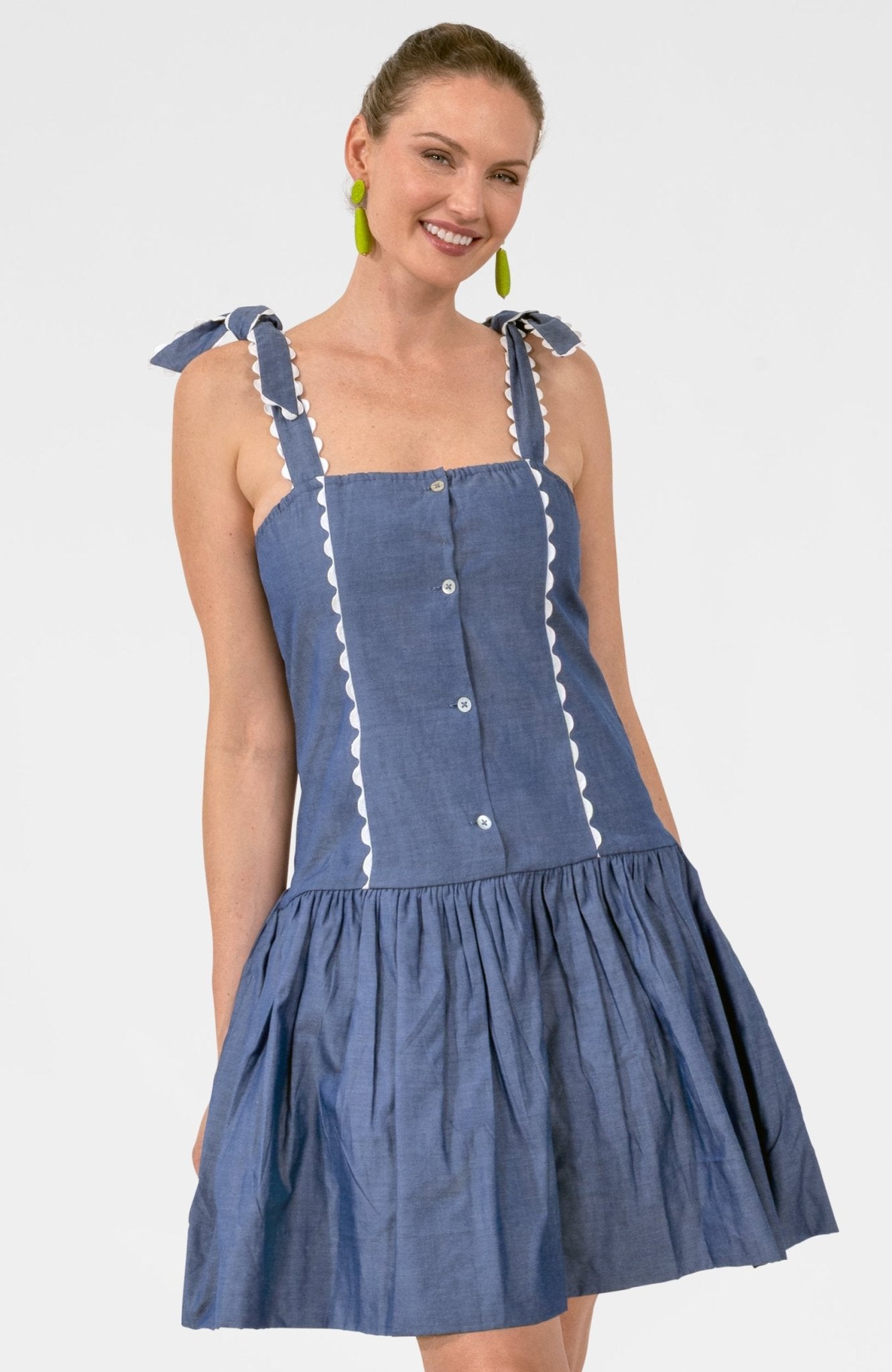 Ric Roc & Roll Dress - Chambray - Gretchen Scott Ric Roc & Roll Dress - Chambray - Gretchen Scott