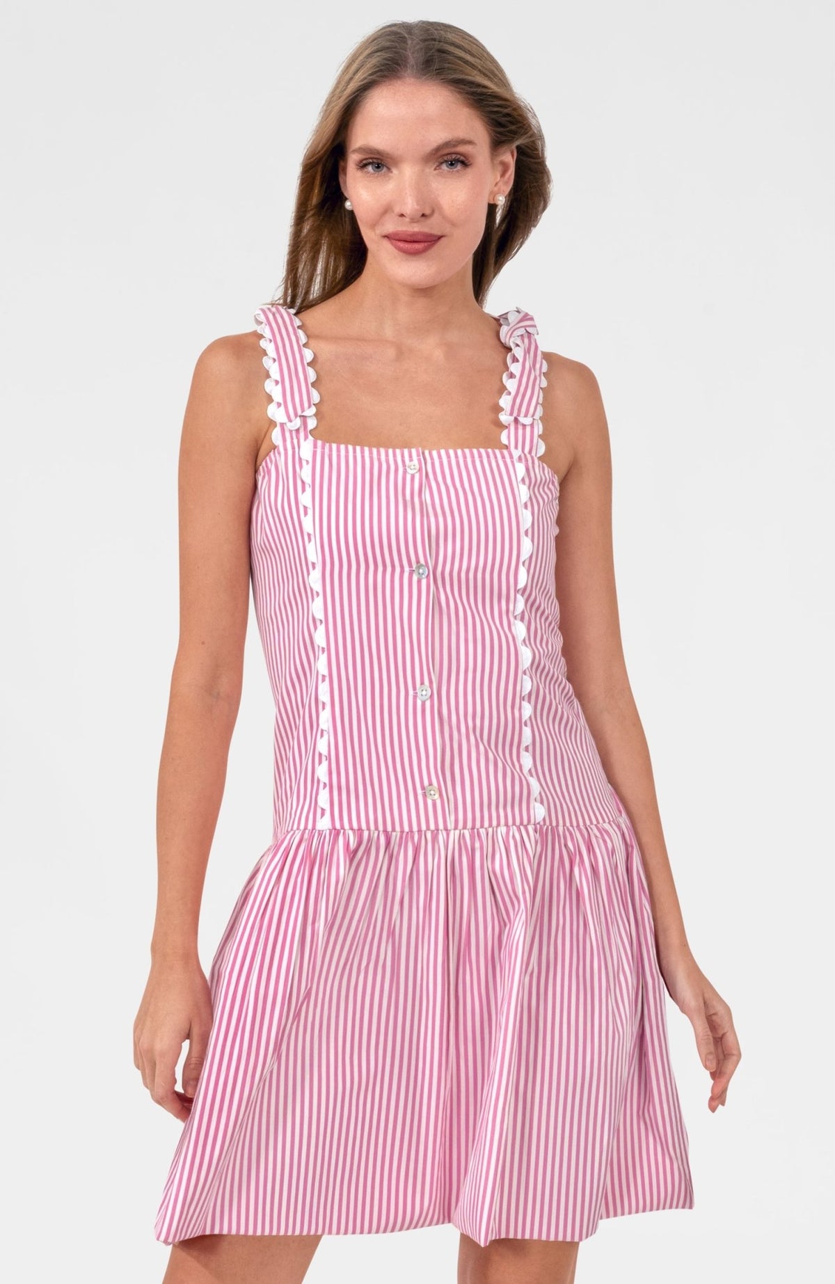 Ric Roc & Roll Dress - Stripe Pink