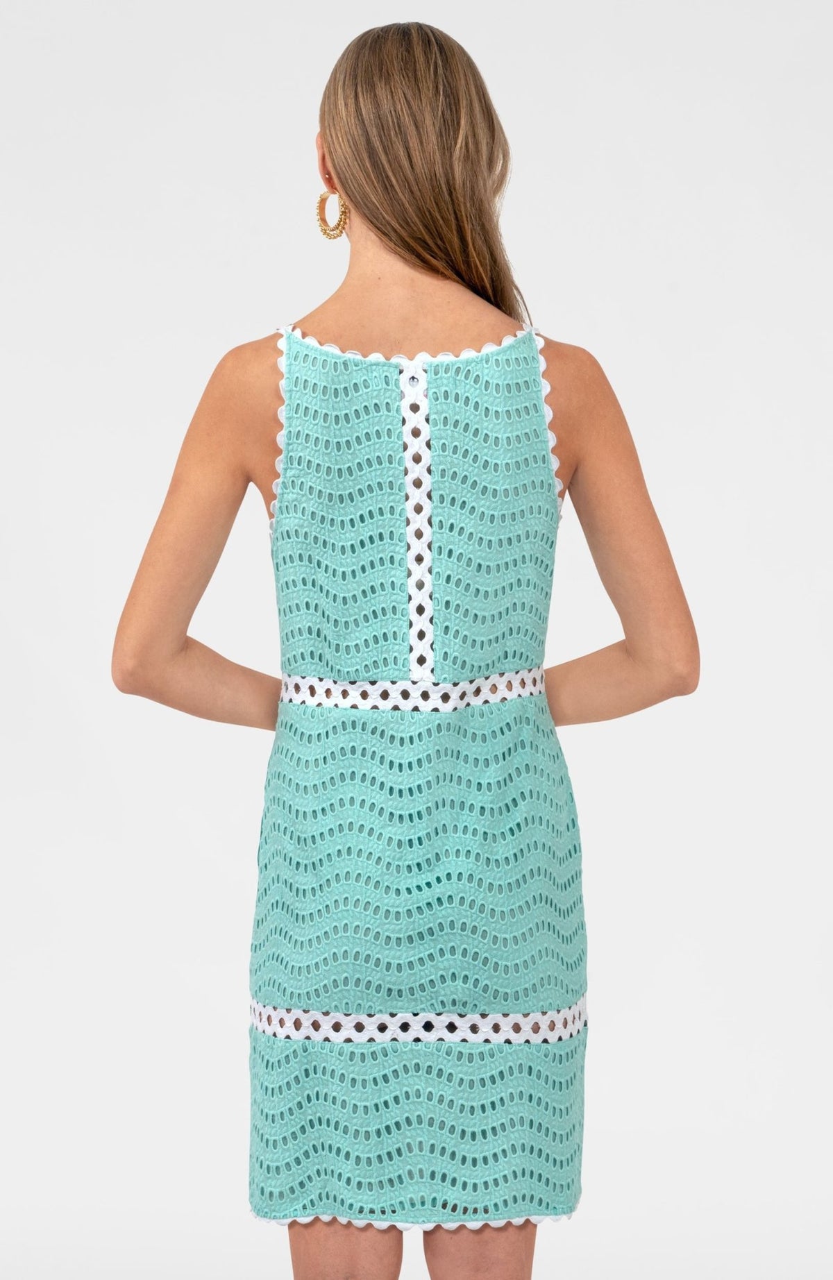 Rikki Dress - Eyelet Turquoise