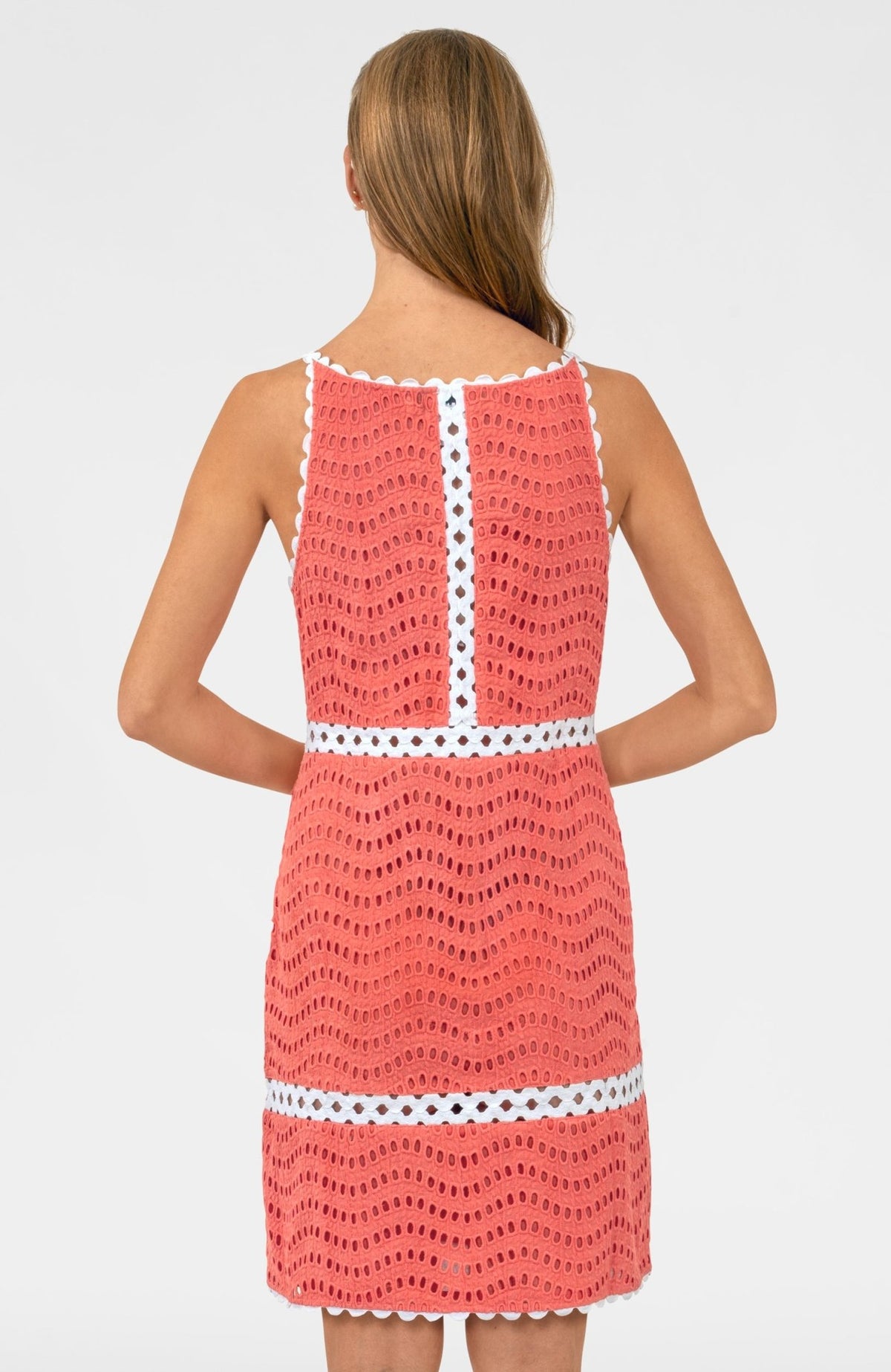 Rikki Dress - Eyelet Coral