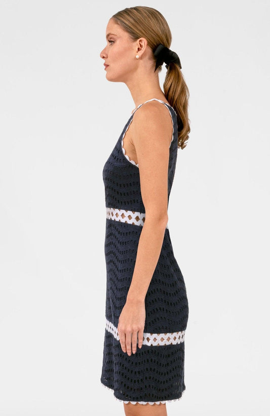 Rikki Dress - Eyelet Navy