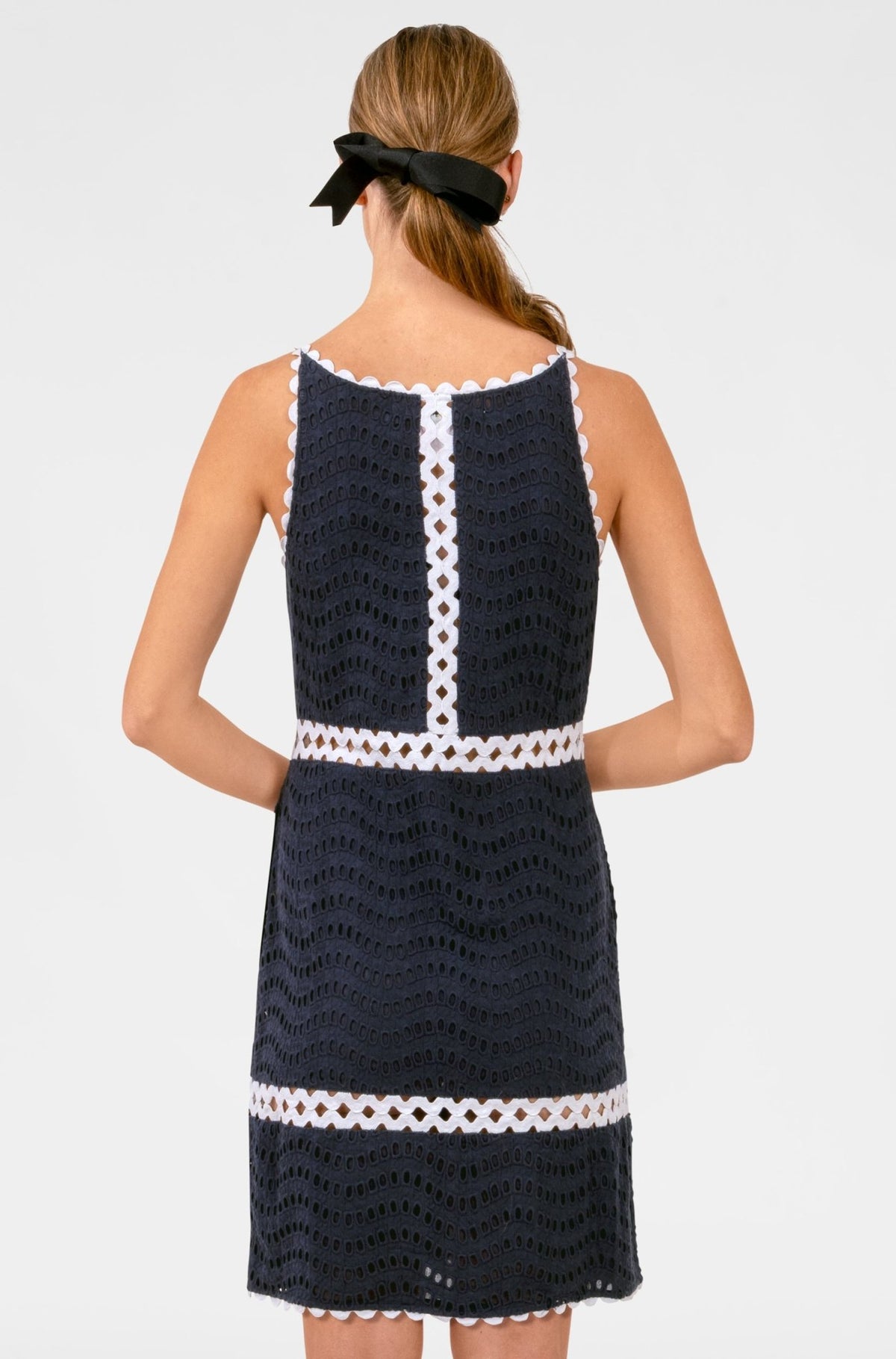 Rikki Dress - Eyelet Navy