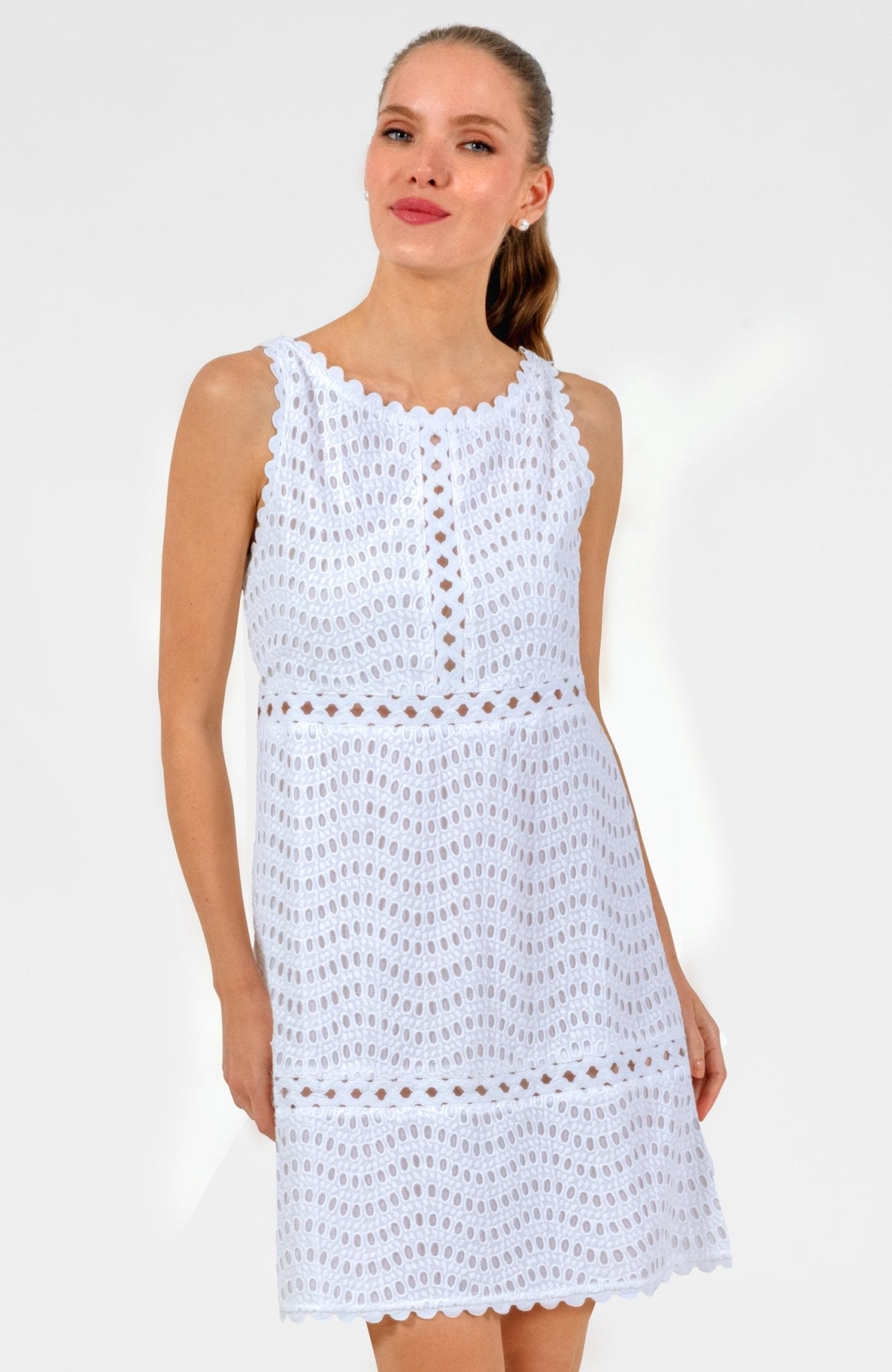 Rikki Dress - Eyelet White